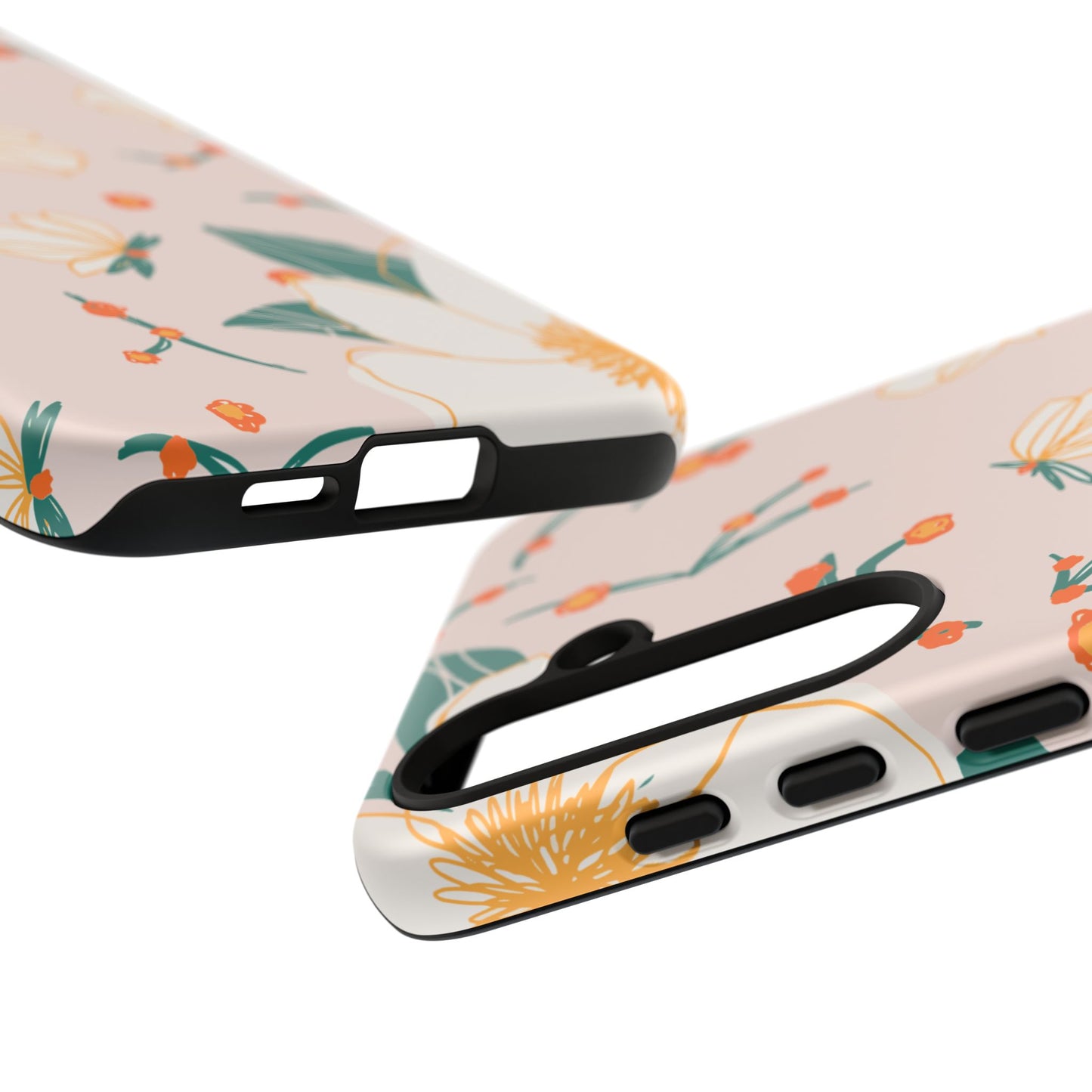 Elegant Magnolia Blossom Tough Samsung Galaxy Case – Soft Blush Background, Shock-Resistant Design