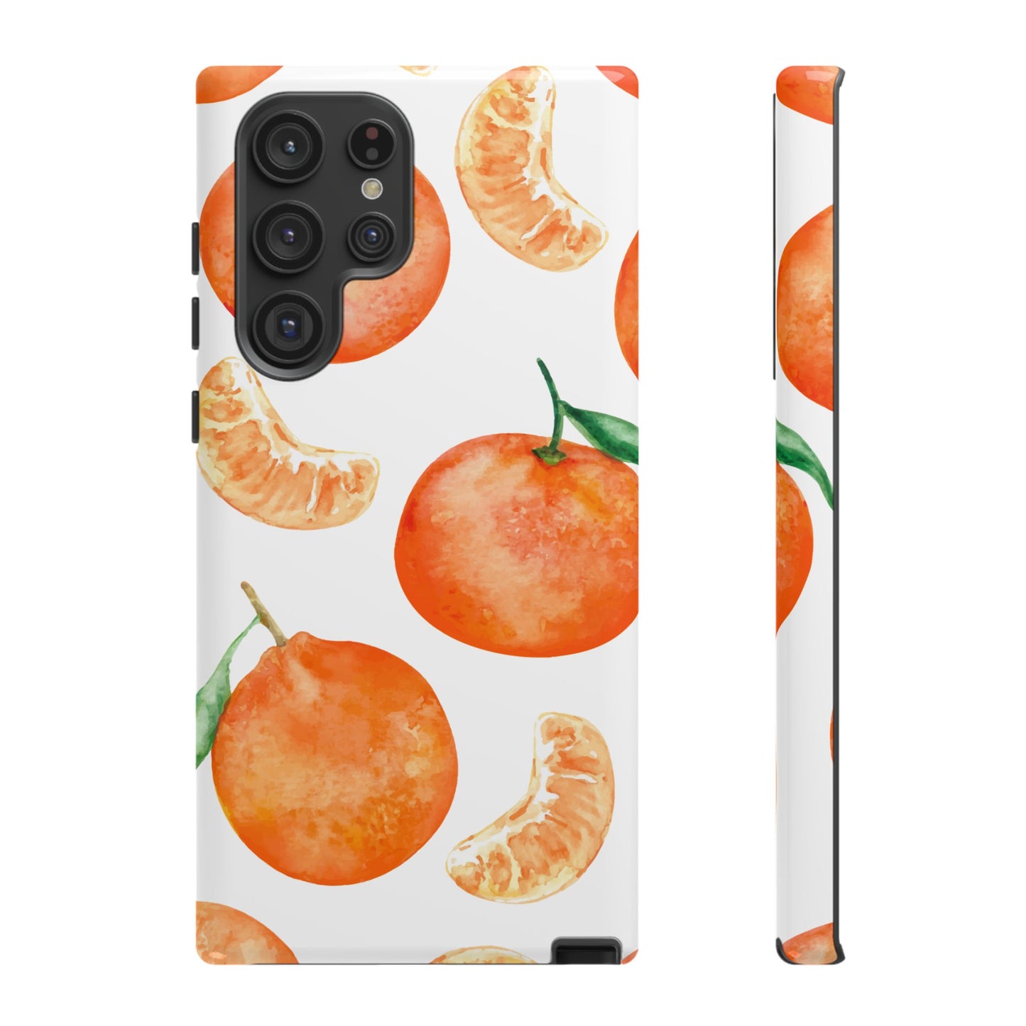 Tangerine Dreams Tough Samsung Galaxy Case – Watercolor Orange Design, Shockproof Dual Protection