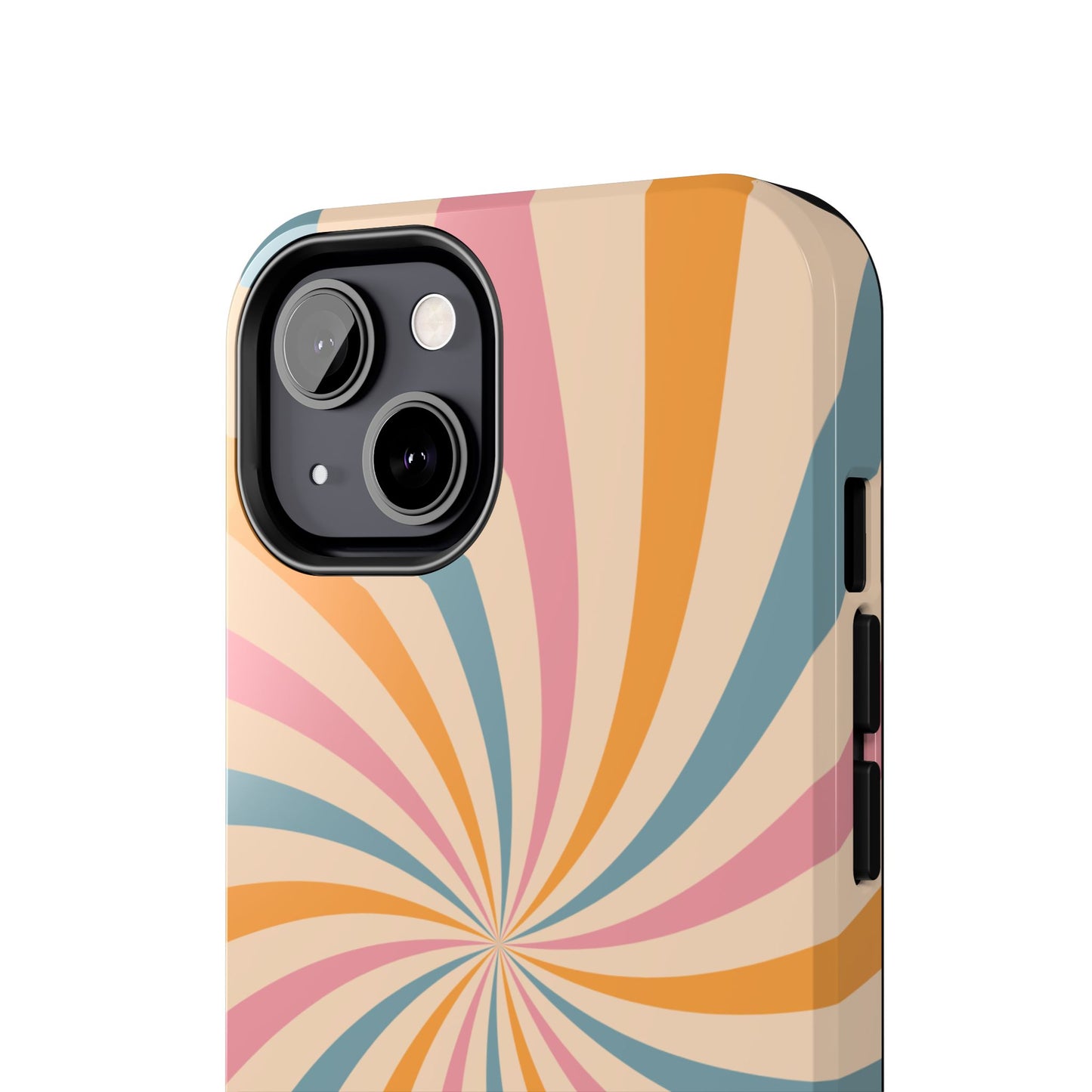 Retro Swirl Pattern iPhone Case – Bold 70s Vibe in Pink, Orange, and Teal