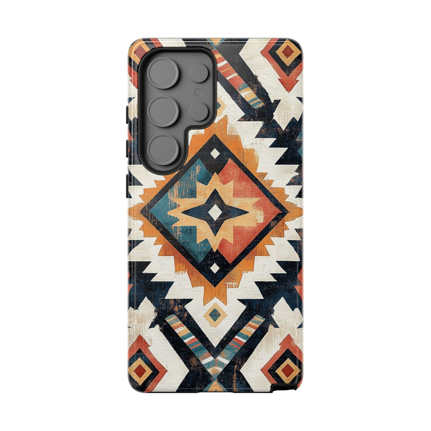 Vintage Southwestern Diamond Tough Samsung Galaxy Case – Rustic Tribal Design, Dual-Layer Protection
