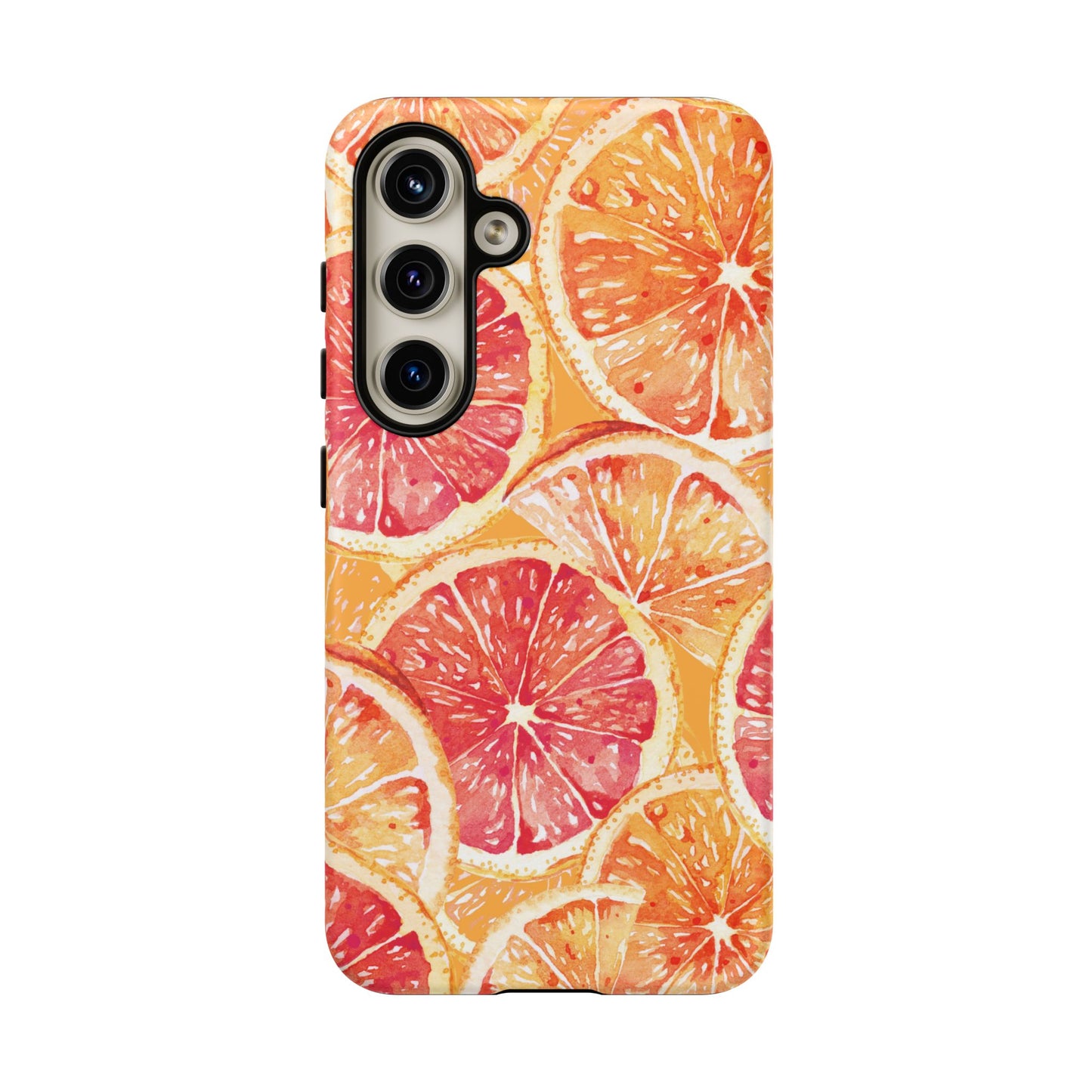 Watercolor Citrus Splash Tough Samsung Galaxy Case – Vibrant Fruit Print, Shock-Resistant Design