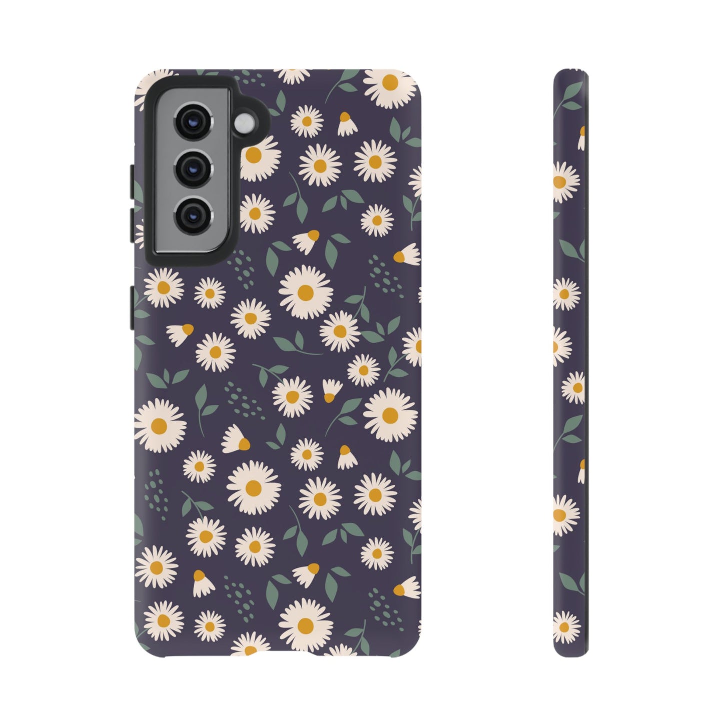 Midnight Daisy Samsung Galaxy Case – Dark Navy Floral Design, Slim and Protective