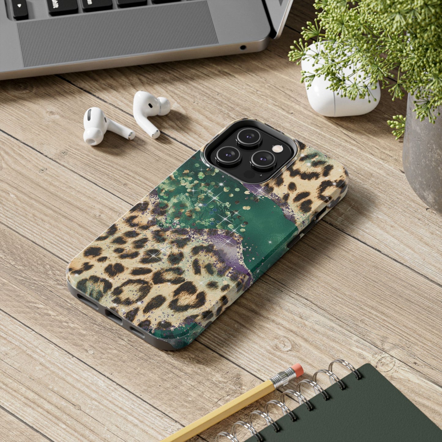 Emerald Glitter Leopard Print - iPhone Series Case