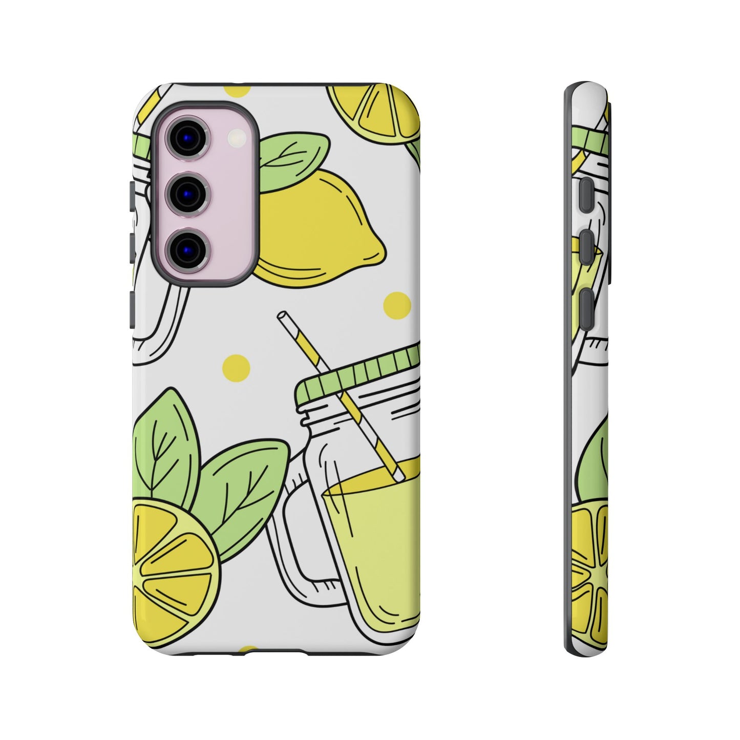 Lemonade Love Tough Samsung Galaxy Case – Fun Lemon Mason Jar Design, Dual-Layer Protection