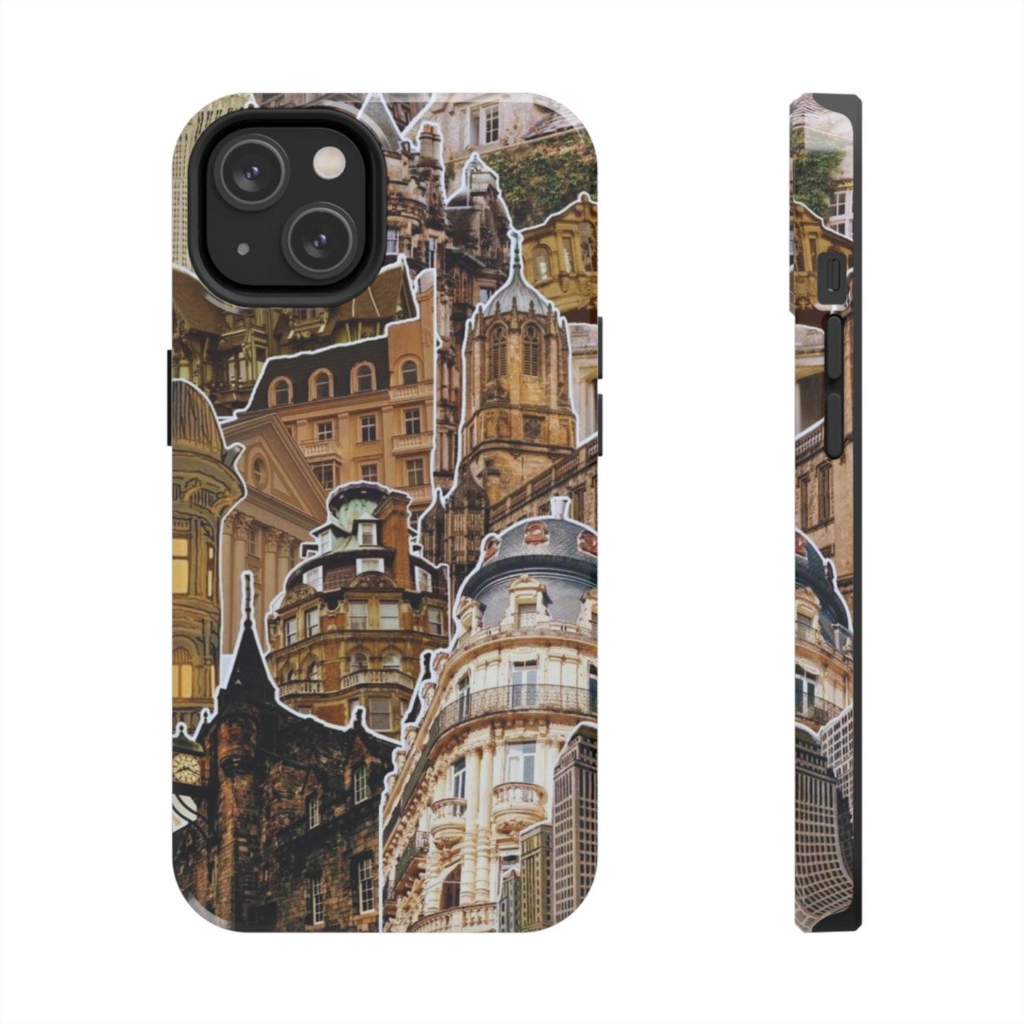 Vintage Architectural Collage iPhone Case – Tough Dual - Layer Protection with Matte Finish - BOGO Cases