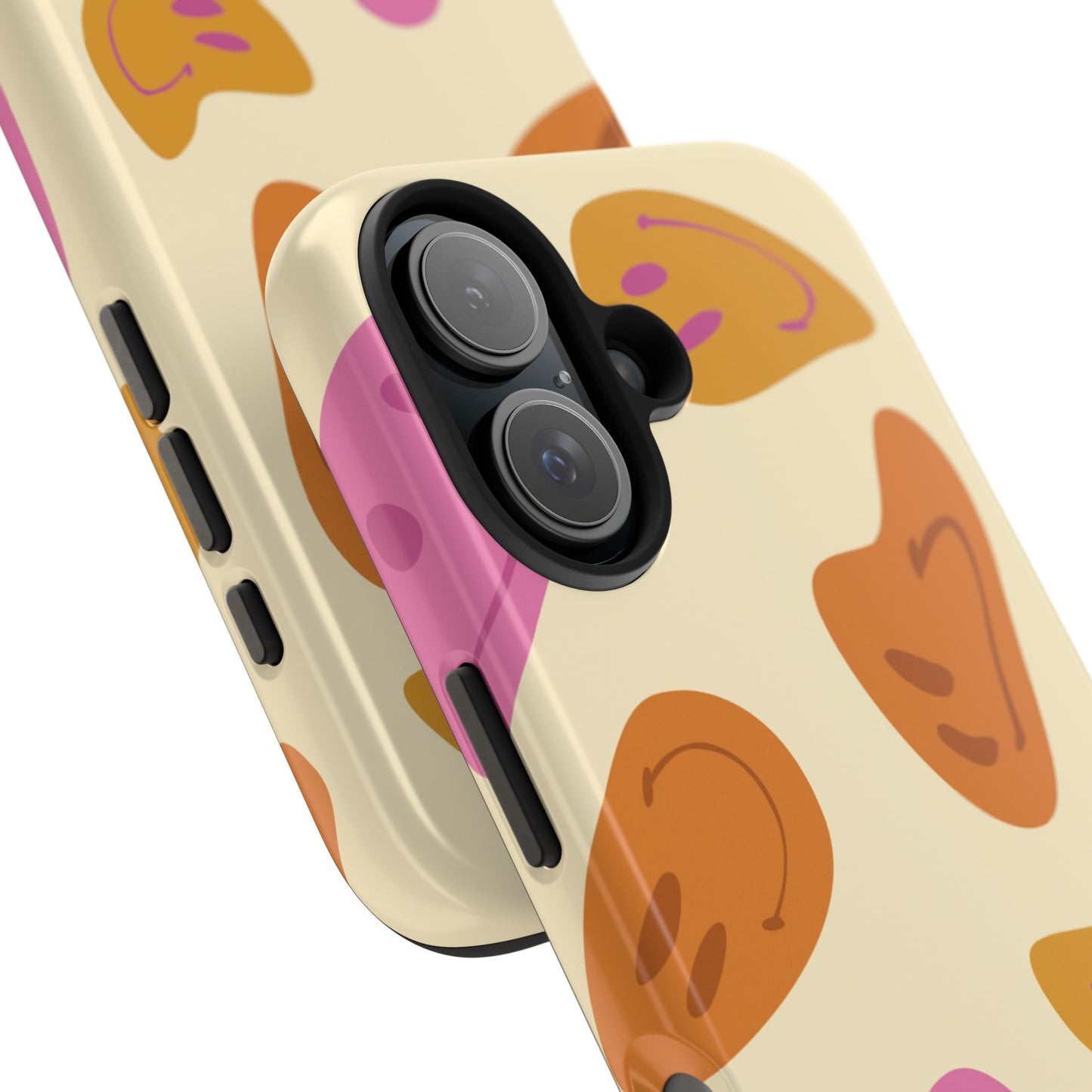 Retro Smiley Faces iPhone Case – Shockproof, Matte Finish, Dual-Layer Protection