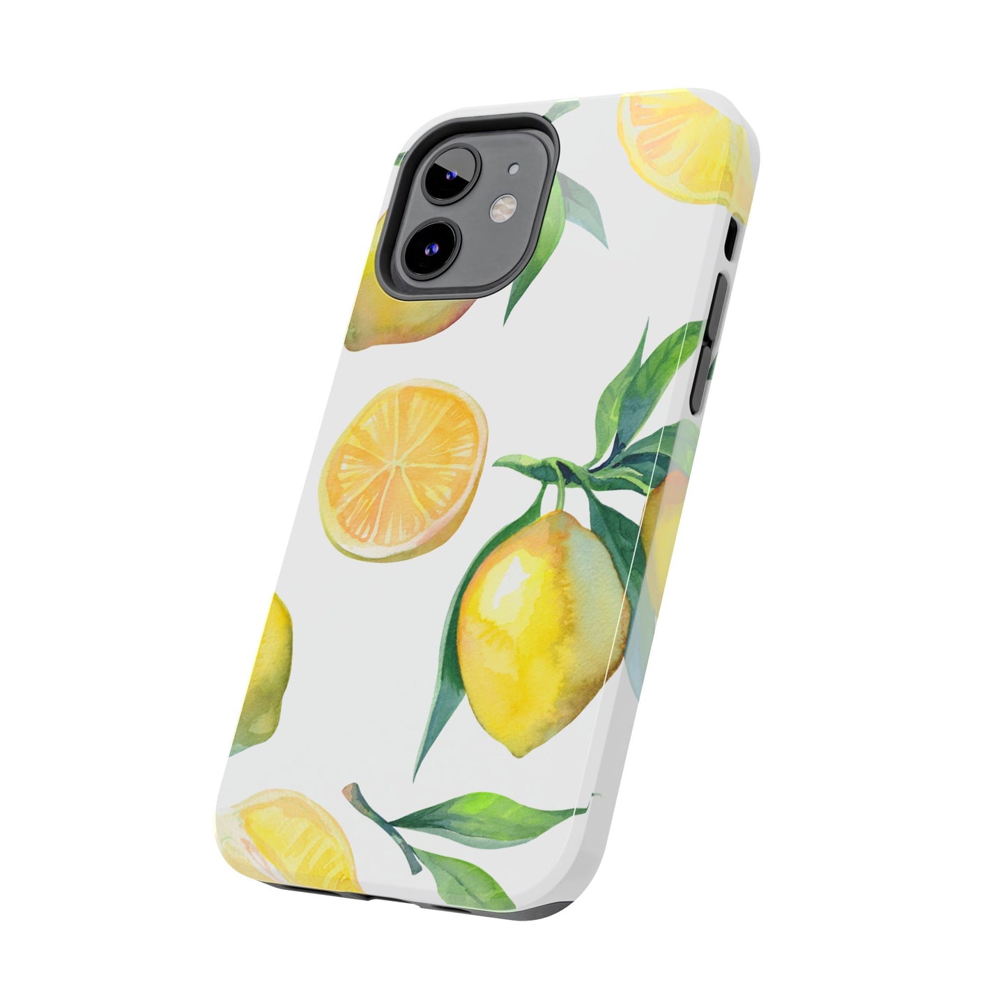 Lemon Grove Watercolor Tough iPhone Case – Fresh Citrus Design, Dual - Layer Protection - BOGO Cases
