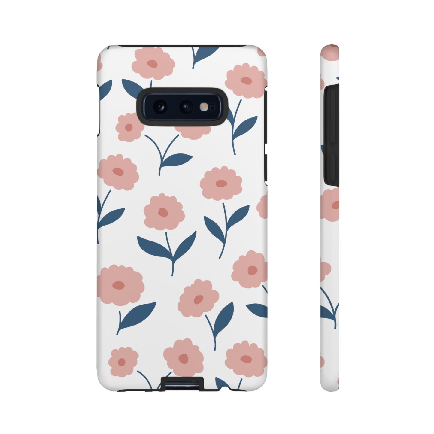 Playful Pink Floral Tough Samsung Galaxy Case – Soft Pastel Design, Slim & Shockproof
