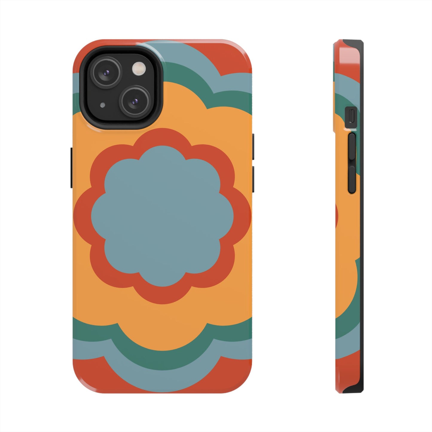 Retro Flower Power iPhone Case – Bold 70s-Inspired Design with Dual-Layer Protection