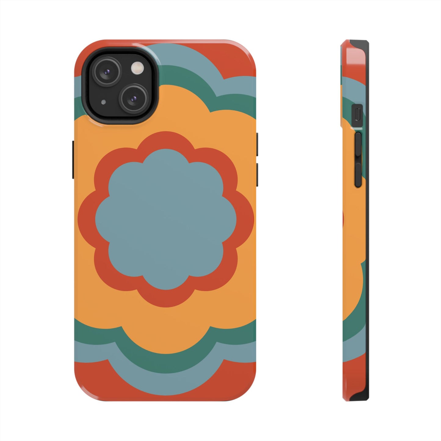 Retro Flower Power iPhone Case – Bold 70s-Inspired Design with Dual-Layer Protection