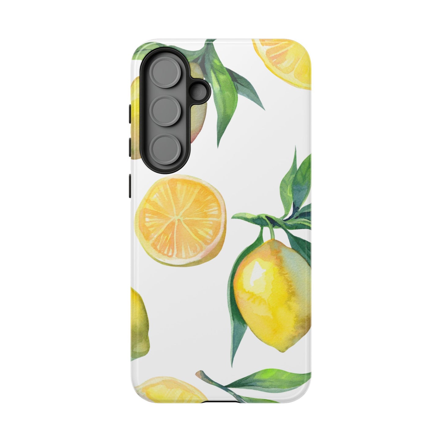 Lemon Grove Watercolor Tough Samsung Galaxy  Case – Fresh Citrus Design, Dual-Layer Protection
