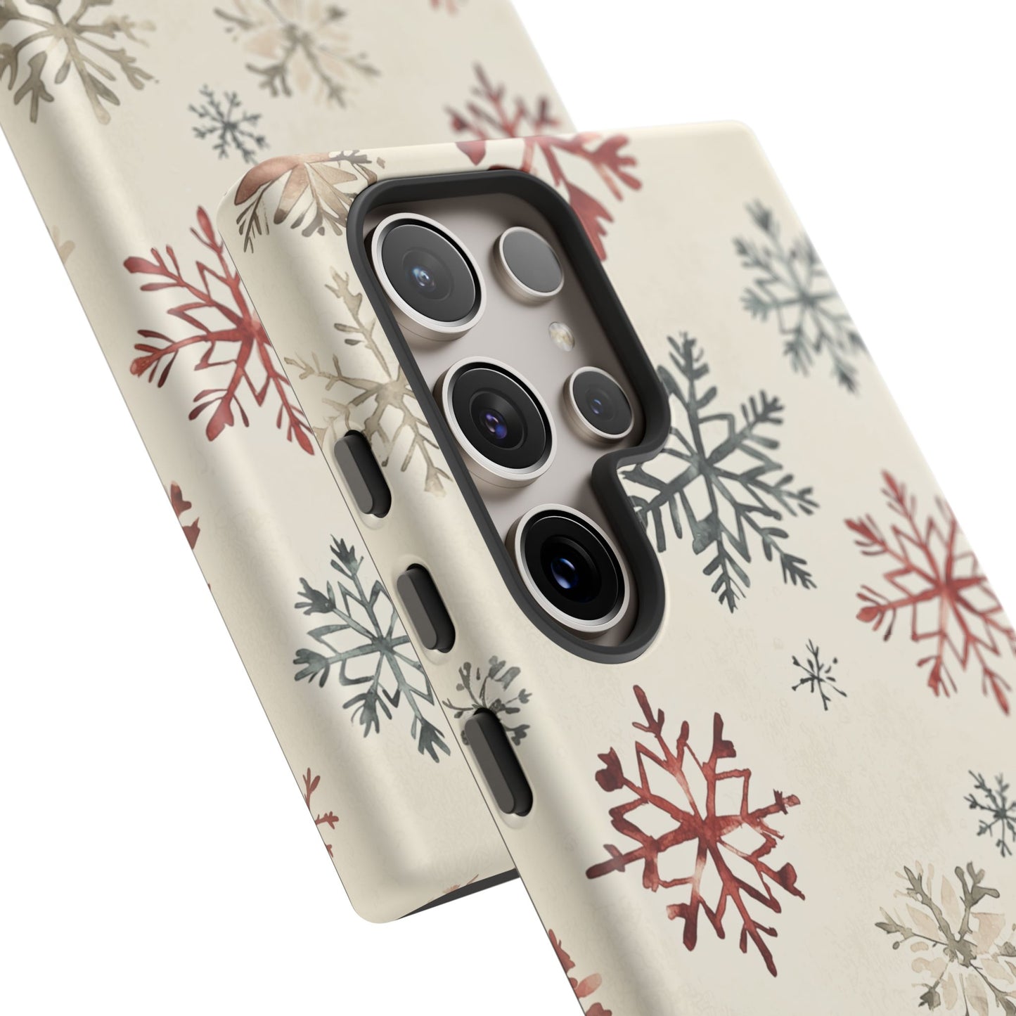 Vintage Red and Gray Snowflake Pattern – Samsung Galaxy Series Case
