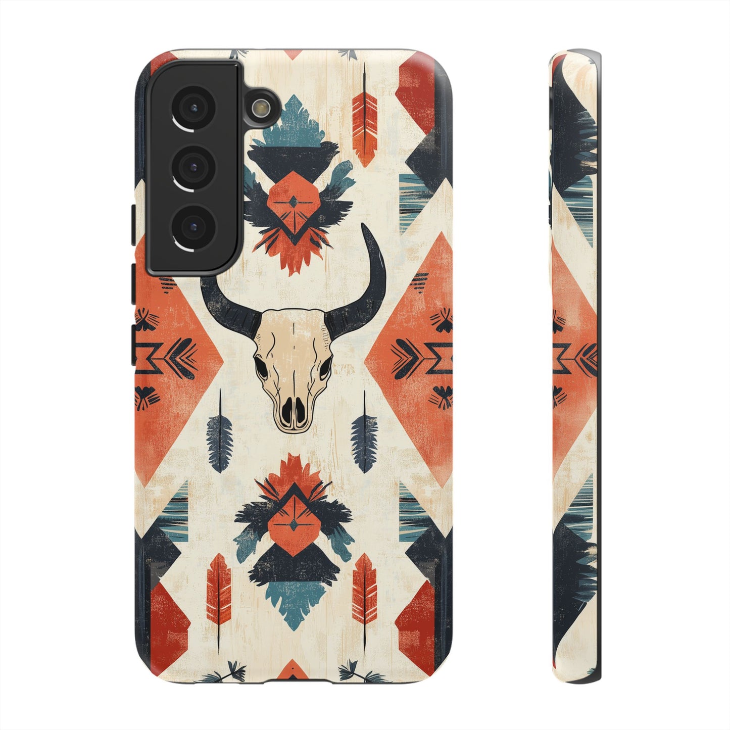 Southwestern Boho Skull Tough Samsung Galaxy Case – Durable Matte Finish, Dual-Layer Protection