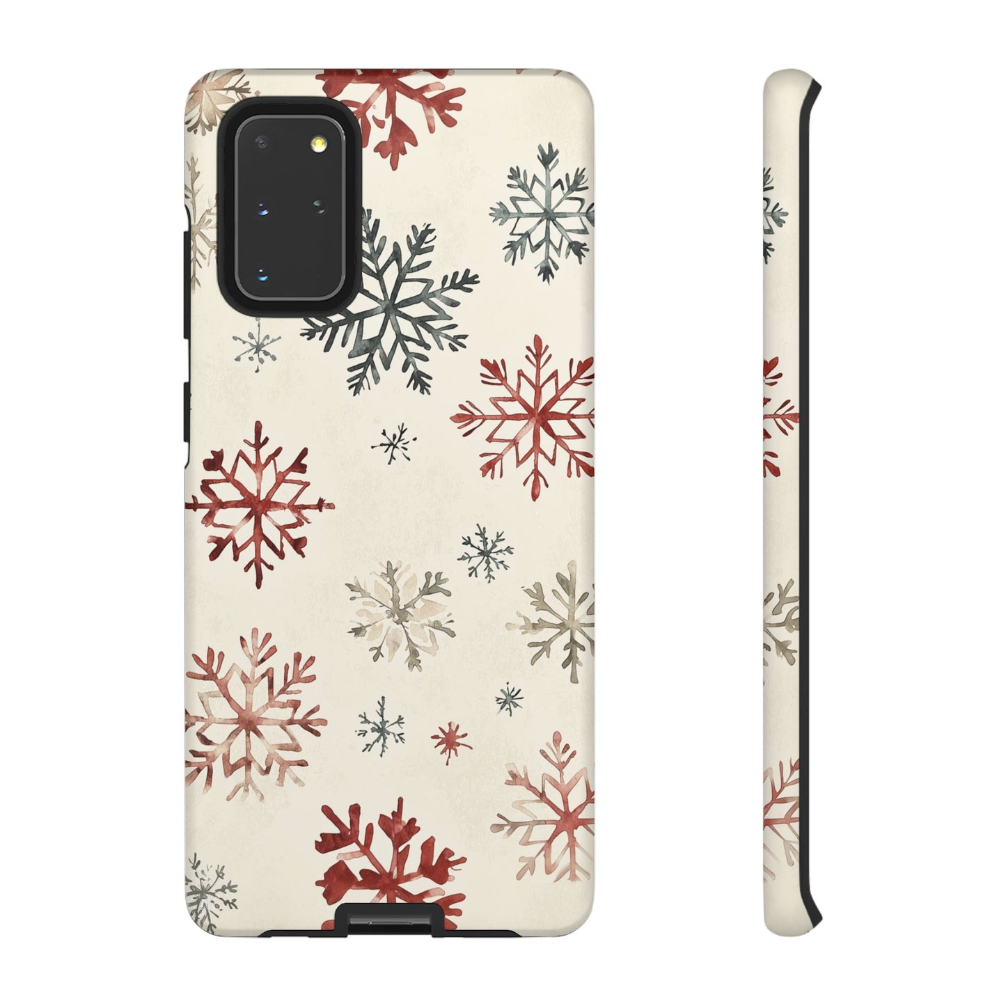 Vintage Red and Gray Snowflake Pattern – Samsung Galaxy Series Case