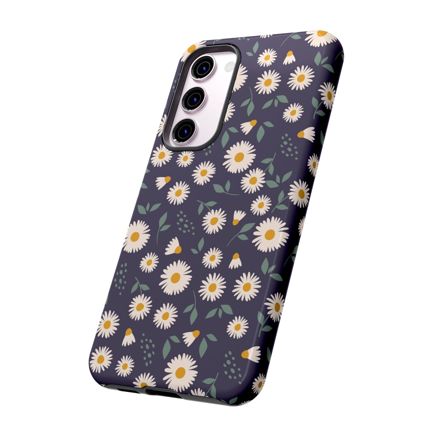 Midnight Daisy Samsung Galaxy Case – Dark Navy Floral Design, Slim and Protective