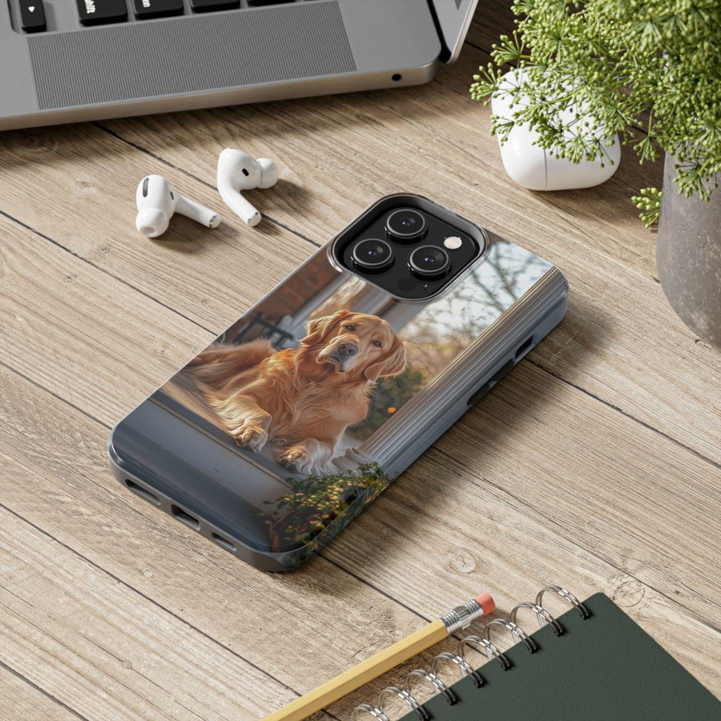 Golden Retriever on Porch - iPhone Series Case