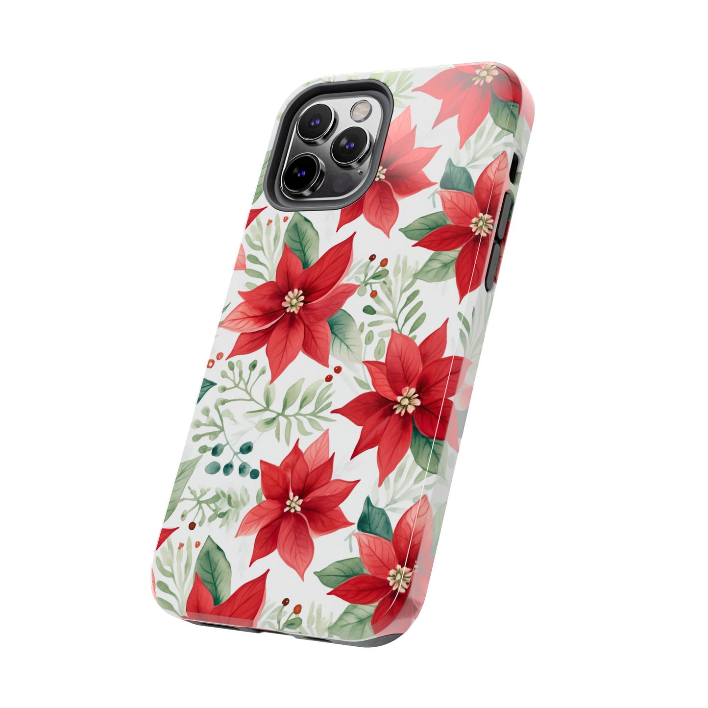 Festive Poinsettia Holiday Pattern – iPhone Series Case
