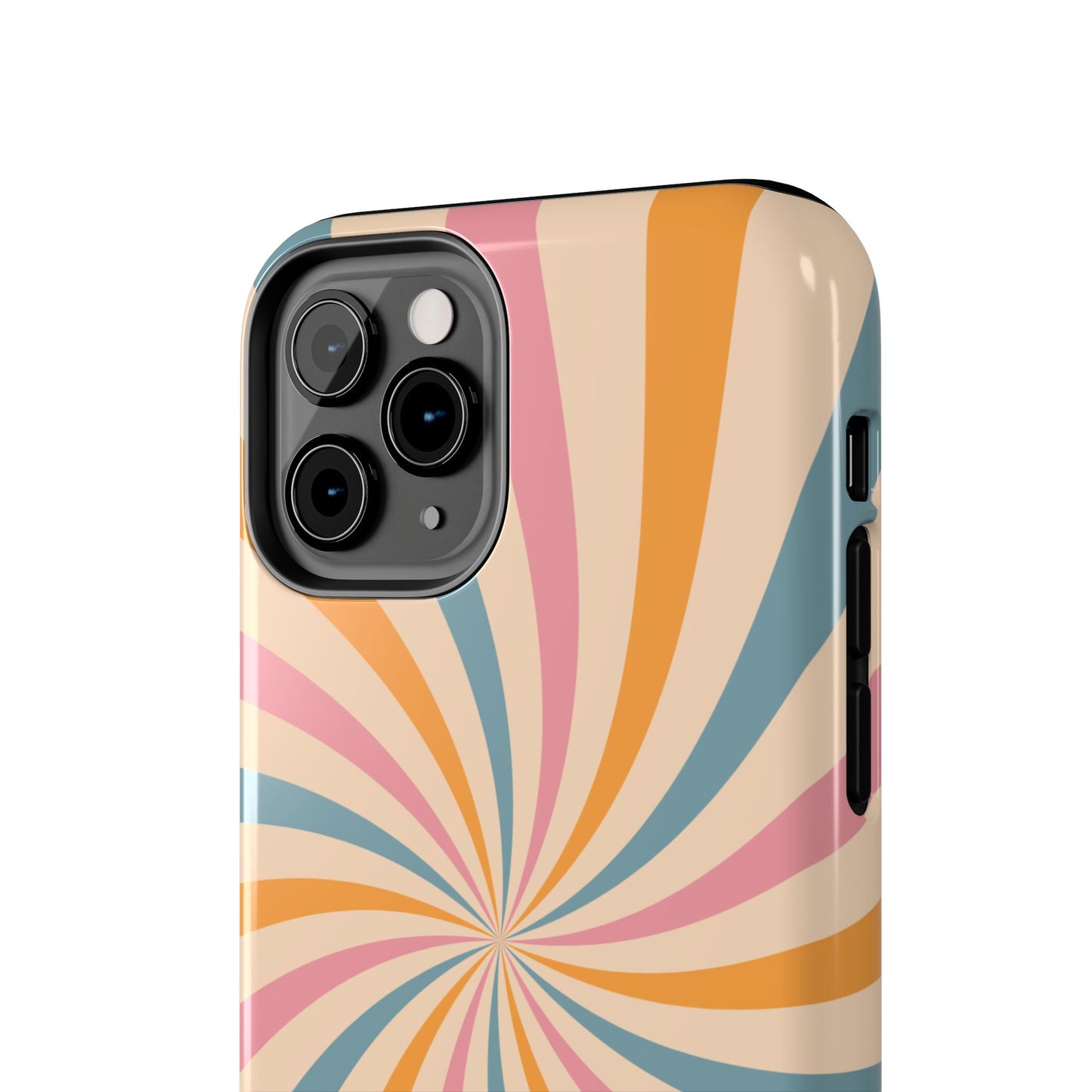 Retro Swirl Pattern iPhone Case – Bold 70s Vibe in Pink, Orange, and Teal