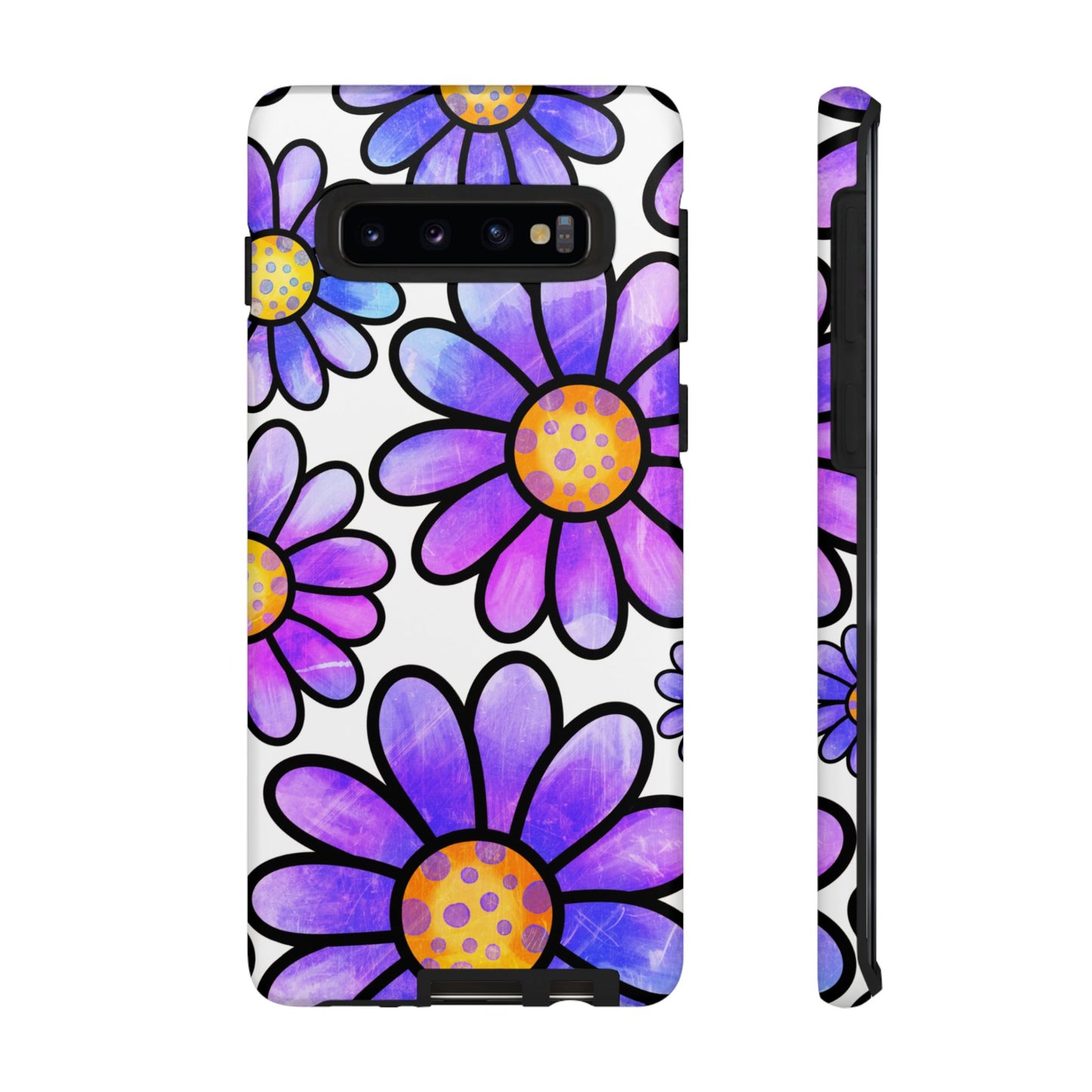 Purple Daisy Delight Samsung Galaxy Case – Slim Profile, Glossy Finish