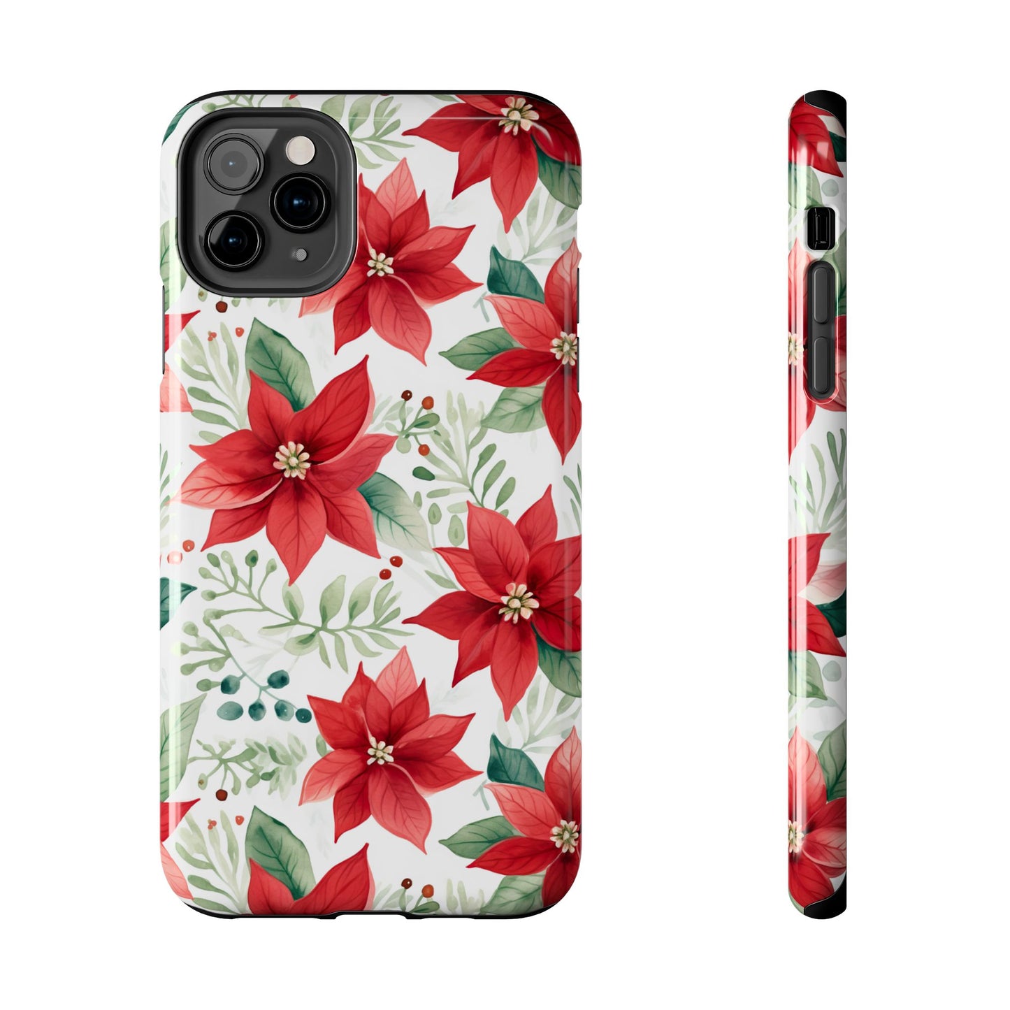 Festive Poinsettia Holiday Pattern – iPhone Series Case
