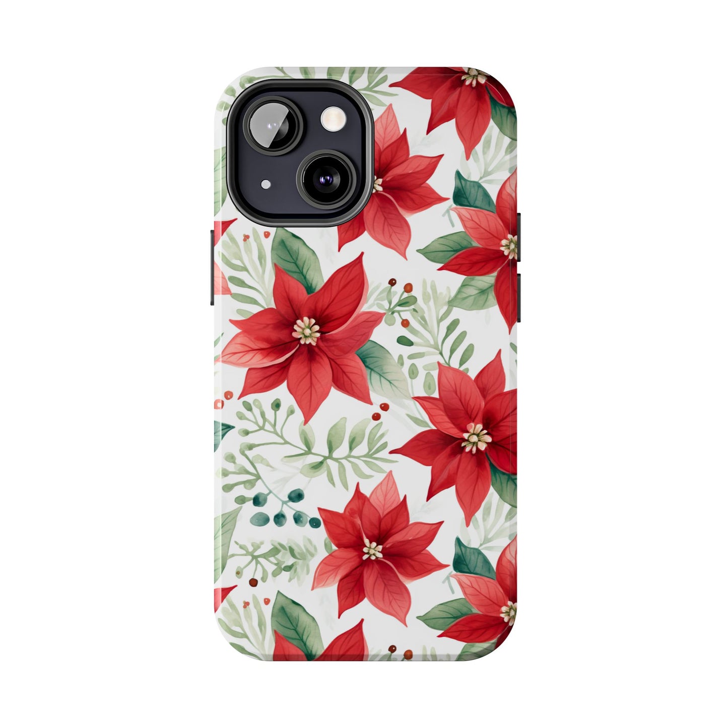 Festive Poinsettia Holiday Pattern – iPhone Series Case