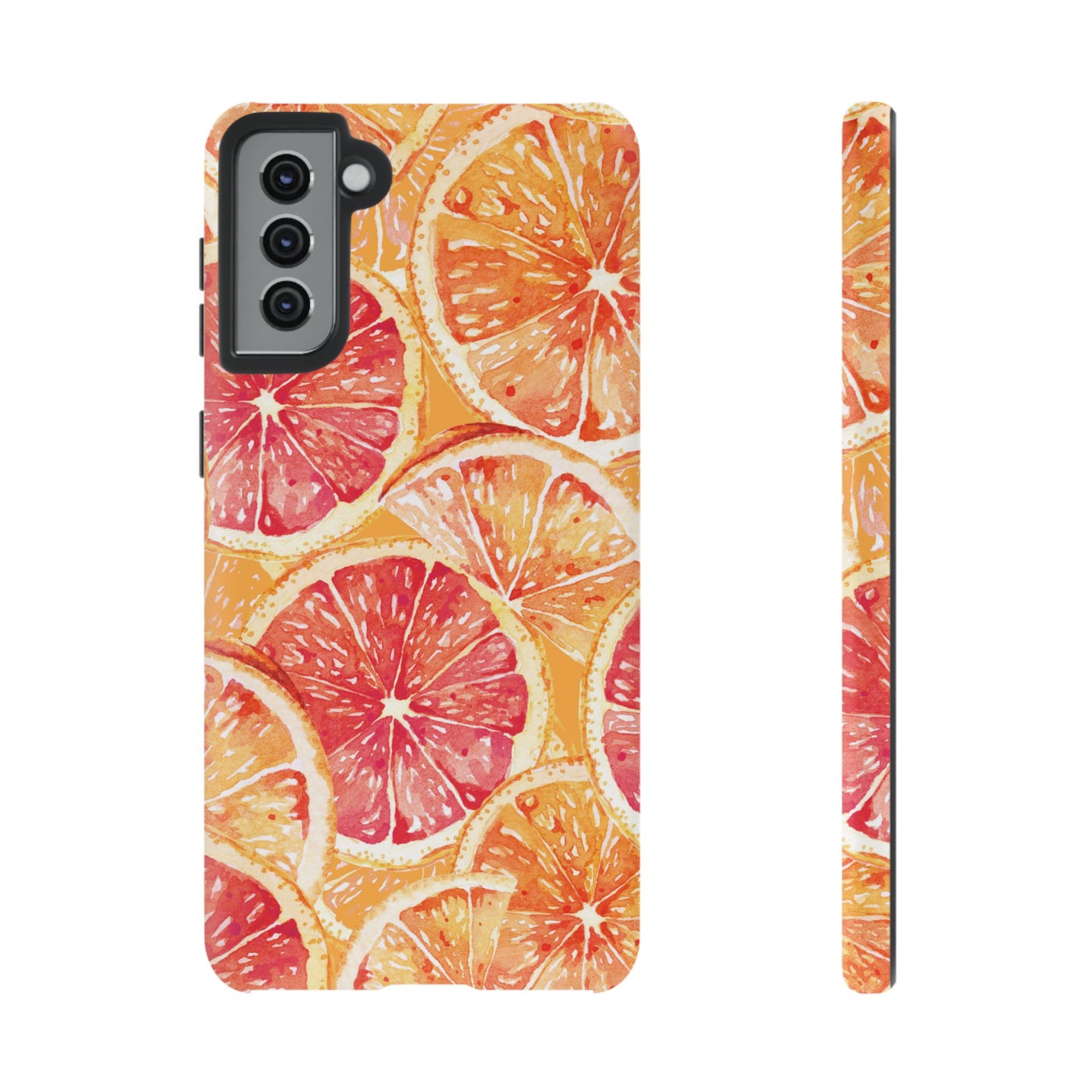 Watercolor Citrus Splash Tough Samsung Galaxy Case – Vibrant Fruit Print, Shock-Resistant Design