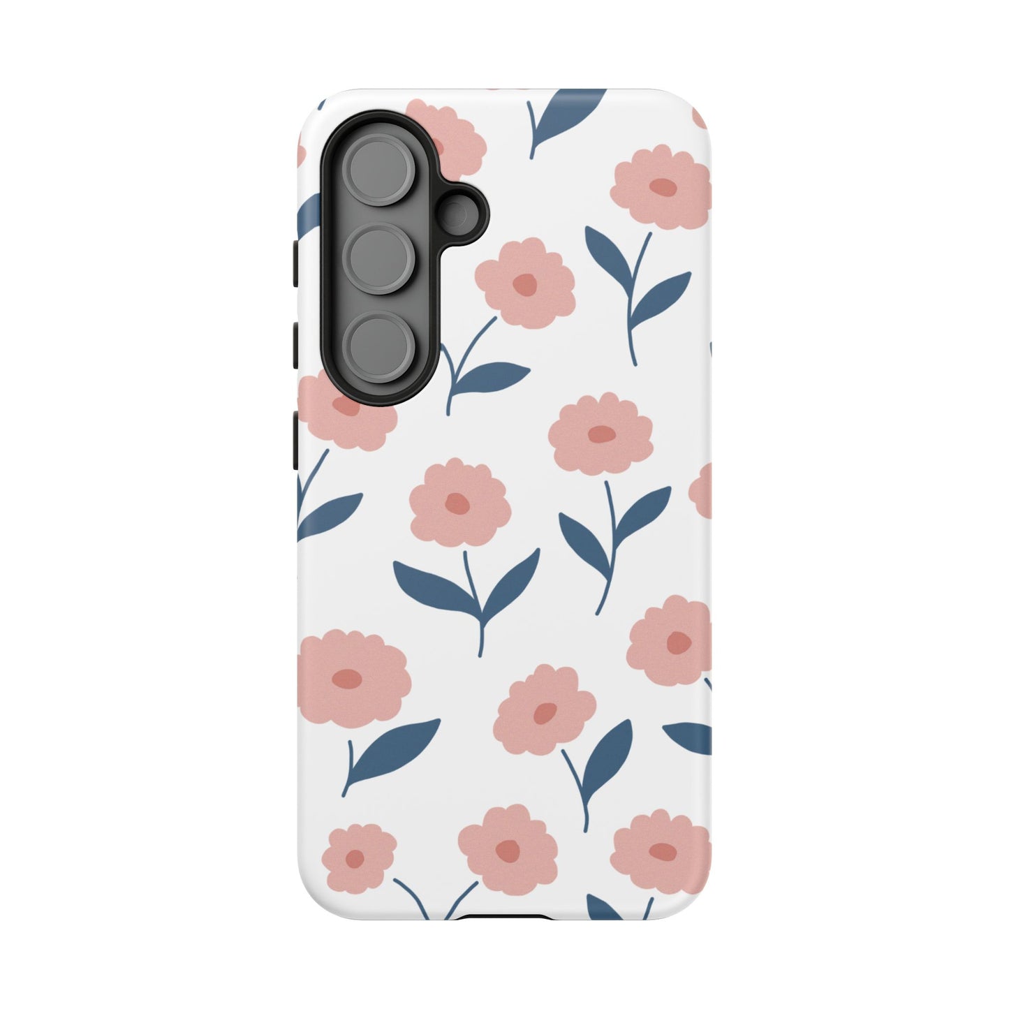 Playful Pink Floral Tough Samsung Galaxy Case – Soft Pastel Design, Slim & Shockproof