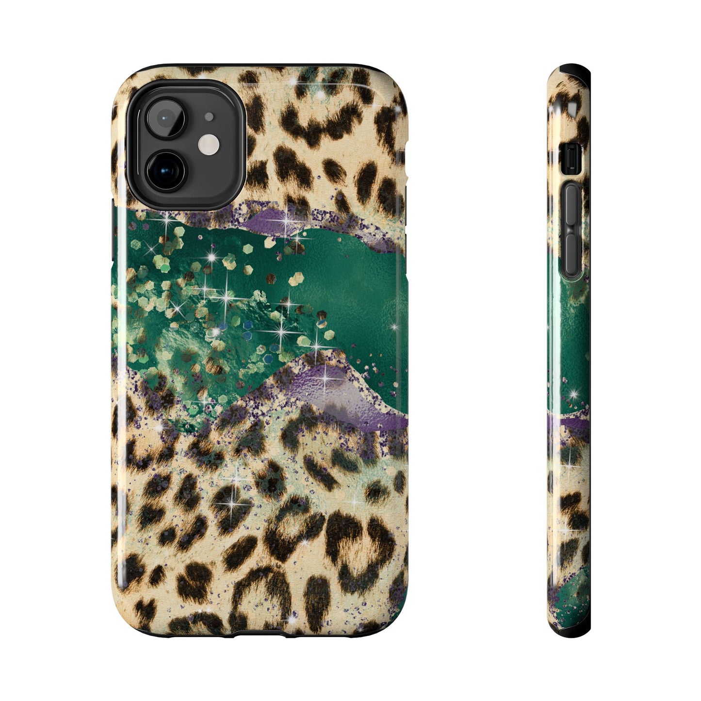 Emerald Glitter Leopard Print - iPhone Series Case