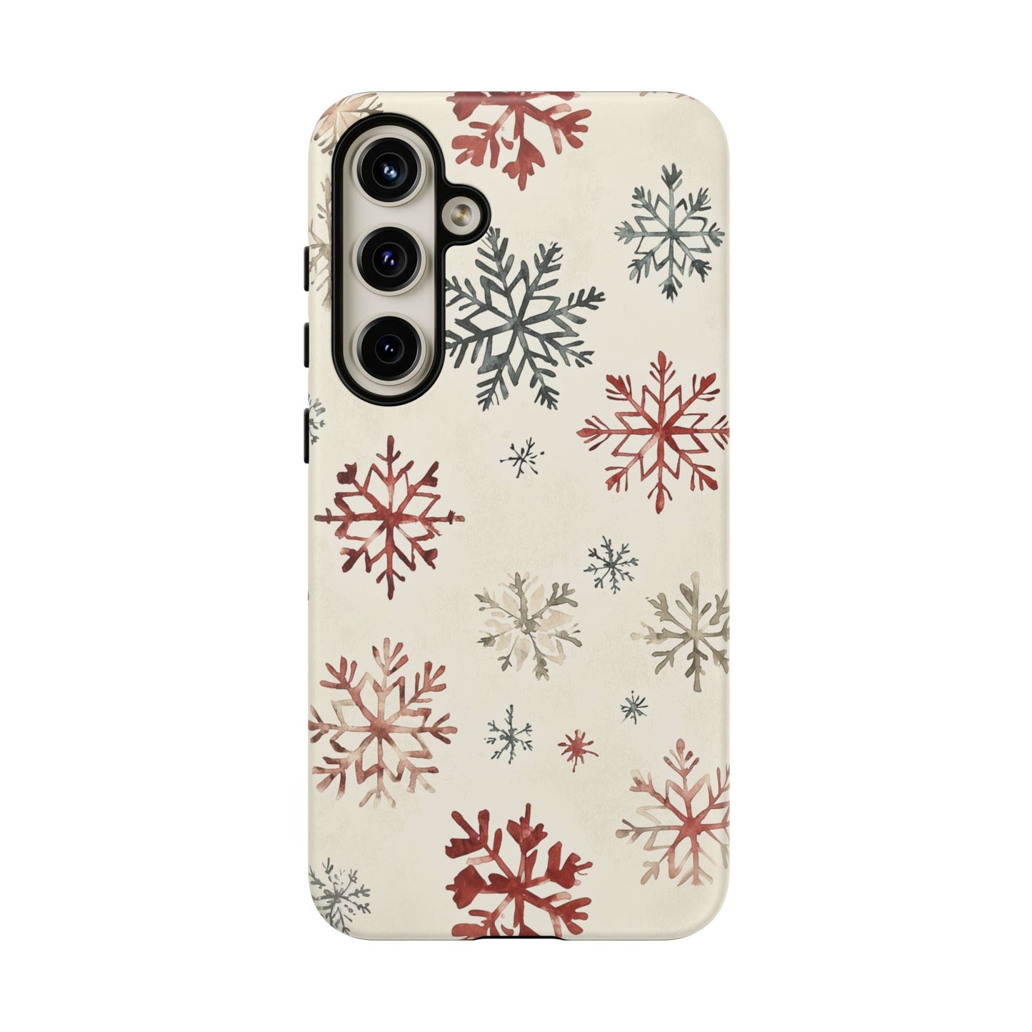 Vintage Red and Gray Snowflake Pattern – Samsung Galaxy Series Case