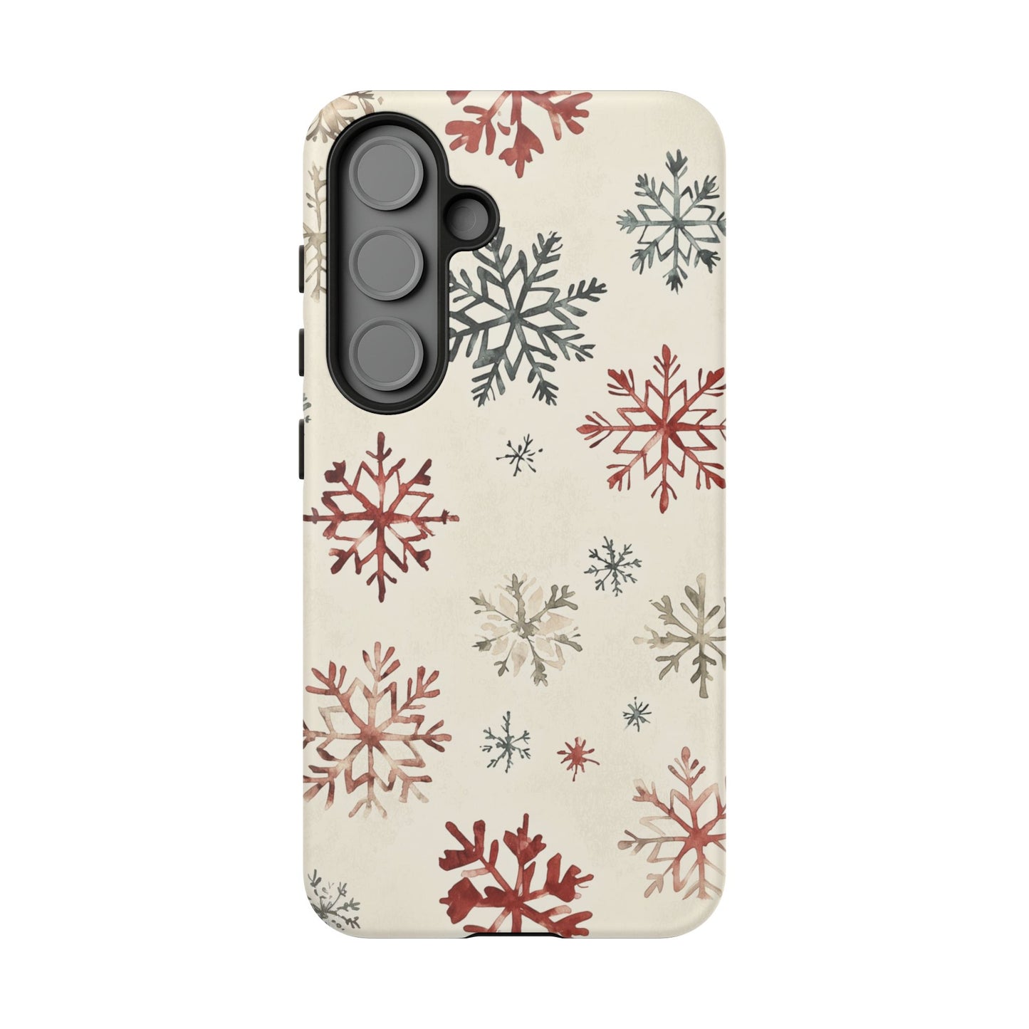 Vintage Red and Gray Snowflake Pattern – Samsung Galaxy Series Case