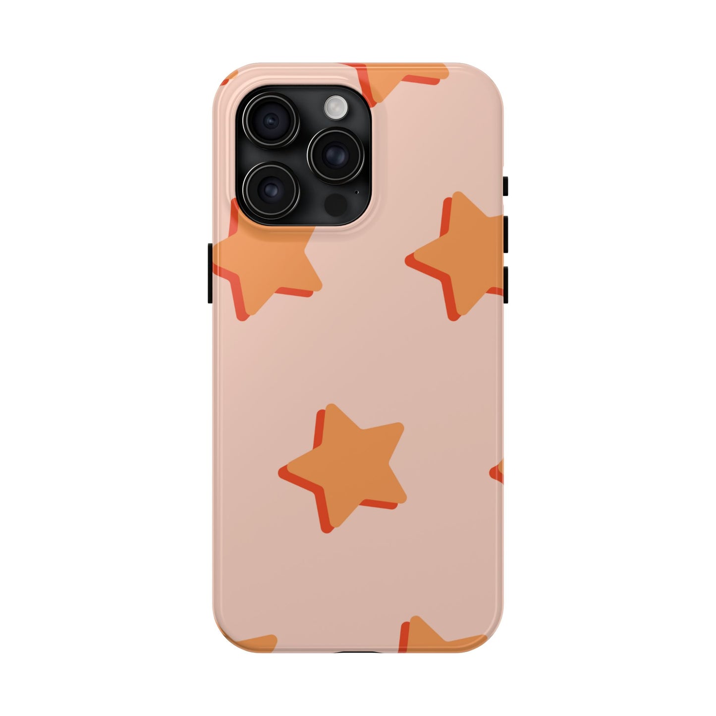Retro Orange Stars iPhone Case – Shock-Resistant, Smooth Matte Finish, Dual-Layer Design