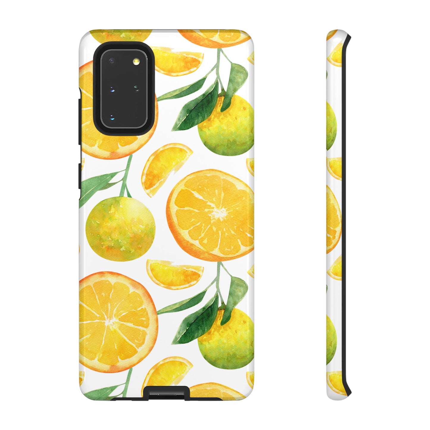 Sunny Citrus Grove Tough Samsung Galaxy Case – Watercolor Orange Design, Dual-Layer Protection