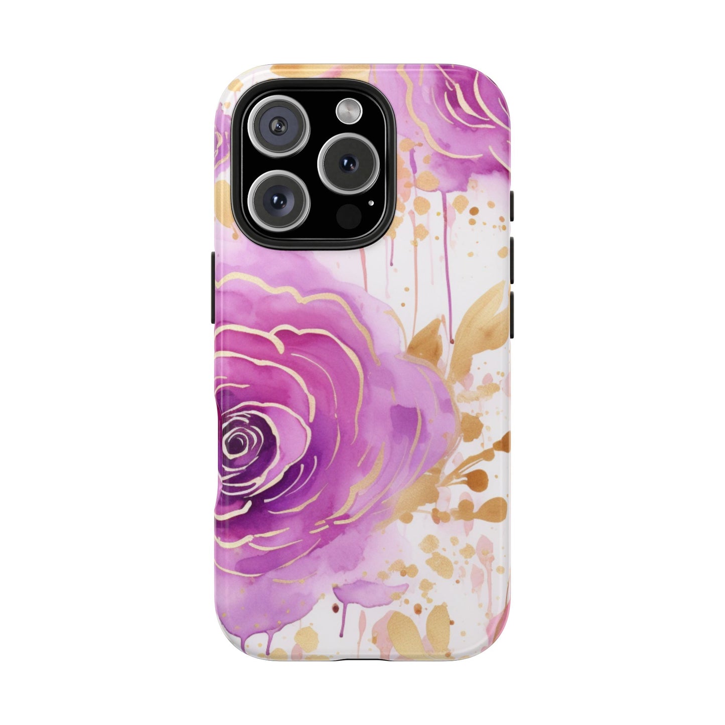 Radiant Purple & Gold Floral - iPhone Series Case