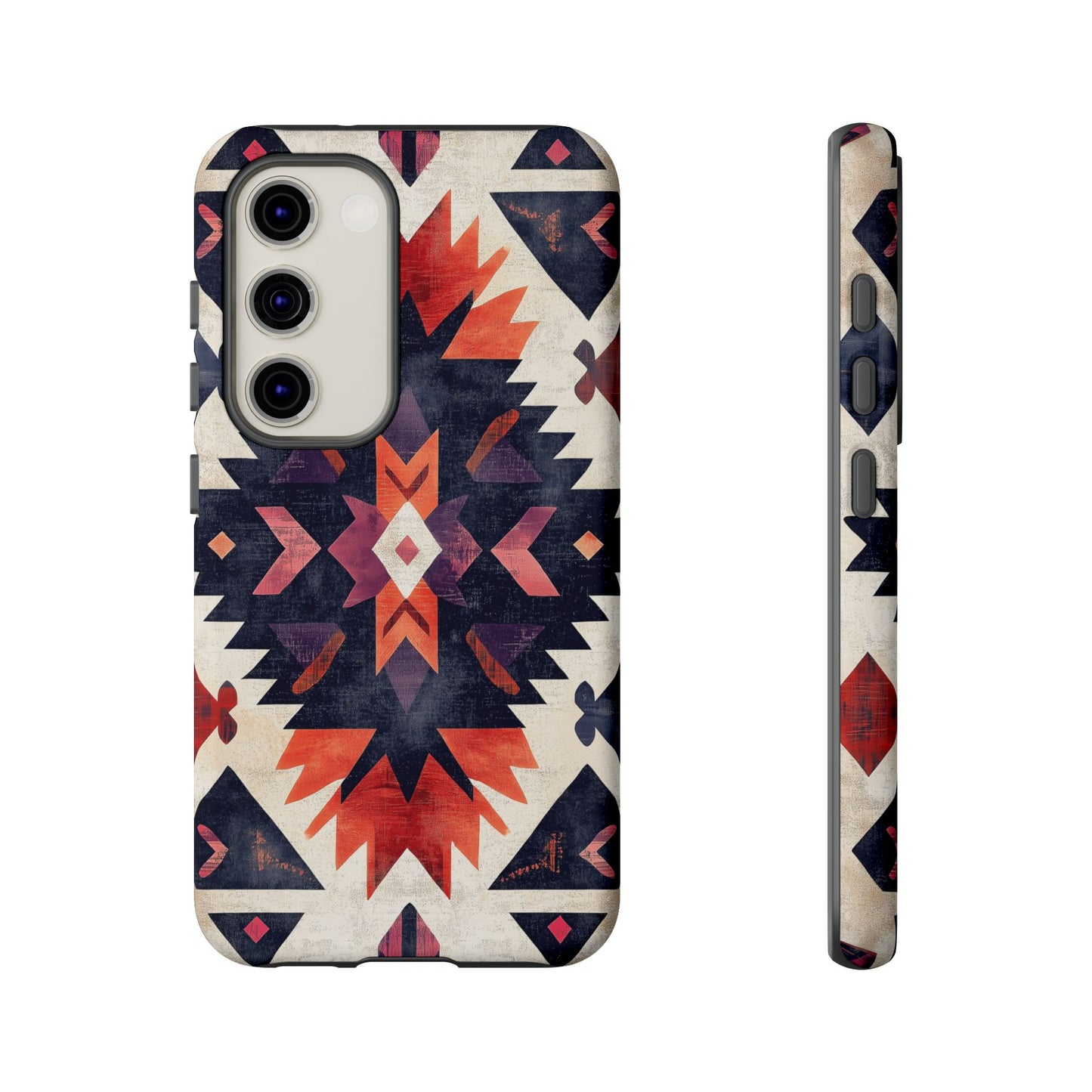Boho Tribal Starburst Tough Samsung Galaxy  Case – Vibrant Geometric Design, Dual-Layer Protection