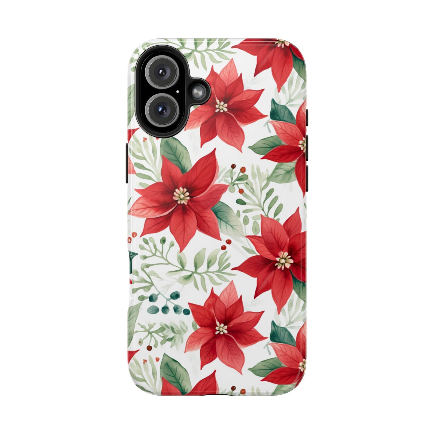 Festive Poinsettia Holiday Pattern – iPhone Series Case