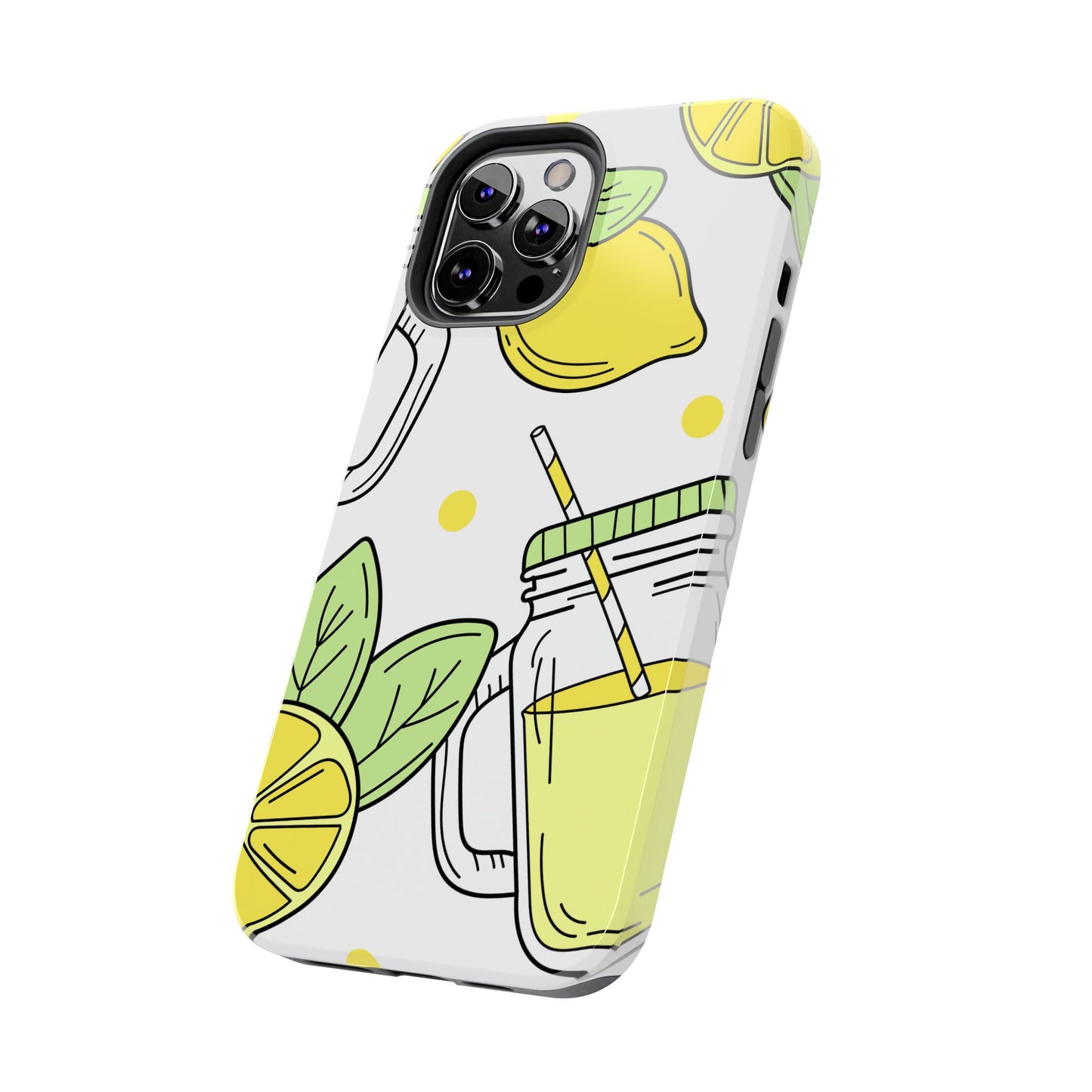 Lemonade Love Tough iPhone Case – Fun Lemon Mason Jar Design, Dual - Layer Protection - BOGO Cases