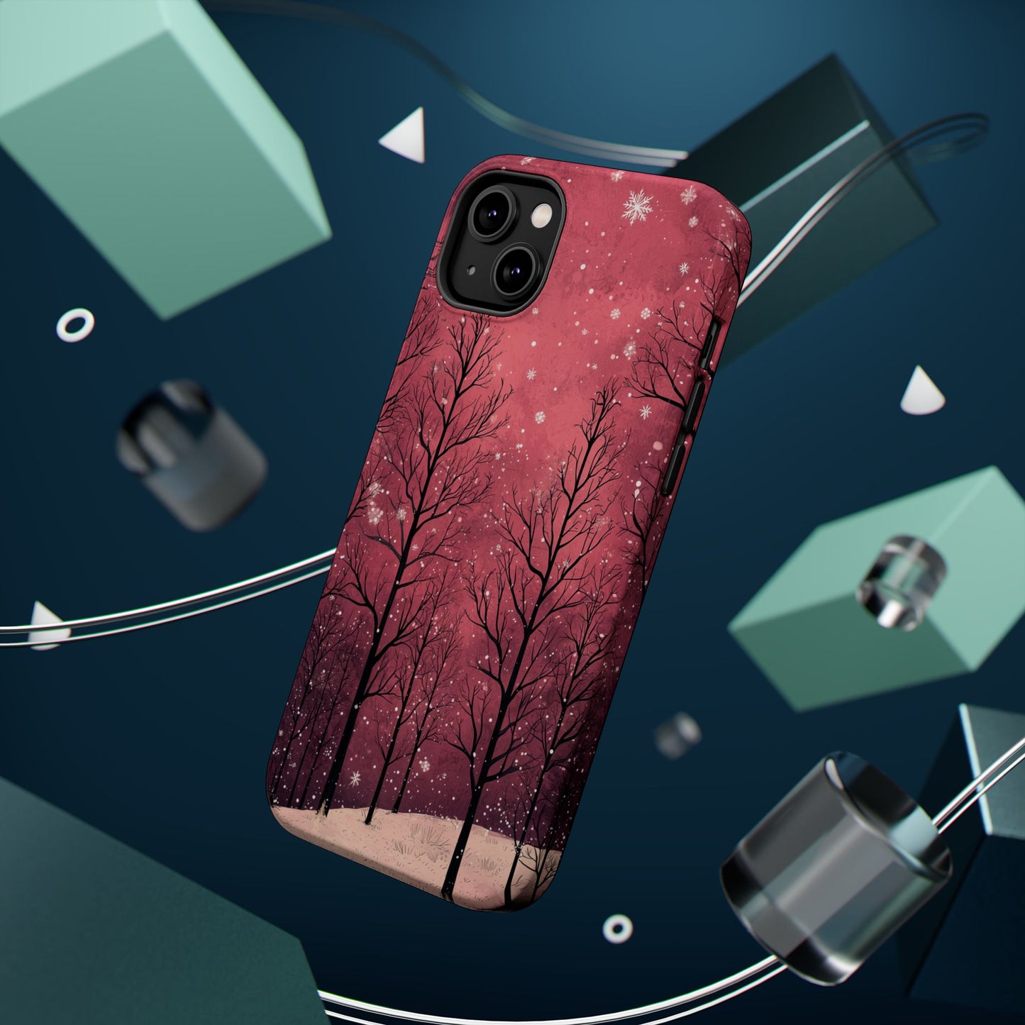 Pink Winter Twilight Forest - MagSafe iPhone Series Case