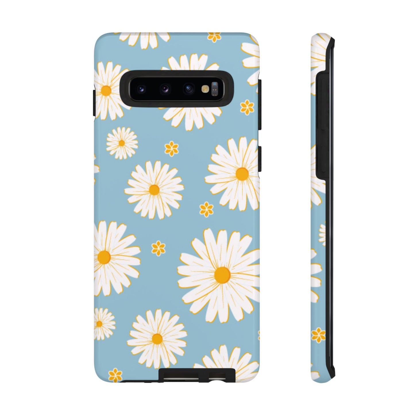 Bright Daisy Samsung Galaxy Case – Light Blue Background, Shockproof and Slim Design