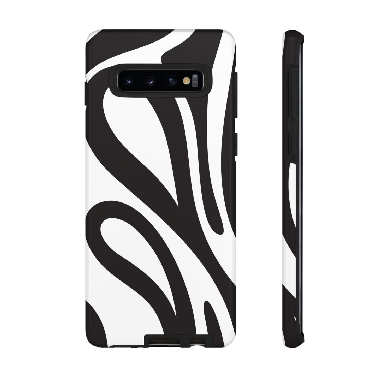 Modern Black and White Abstract Tough Samsung Galaxy Case – Bold Graphic Pattern with Dual-Layer Protection
