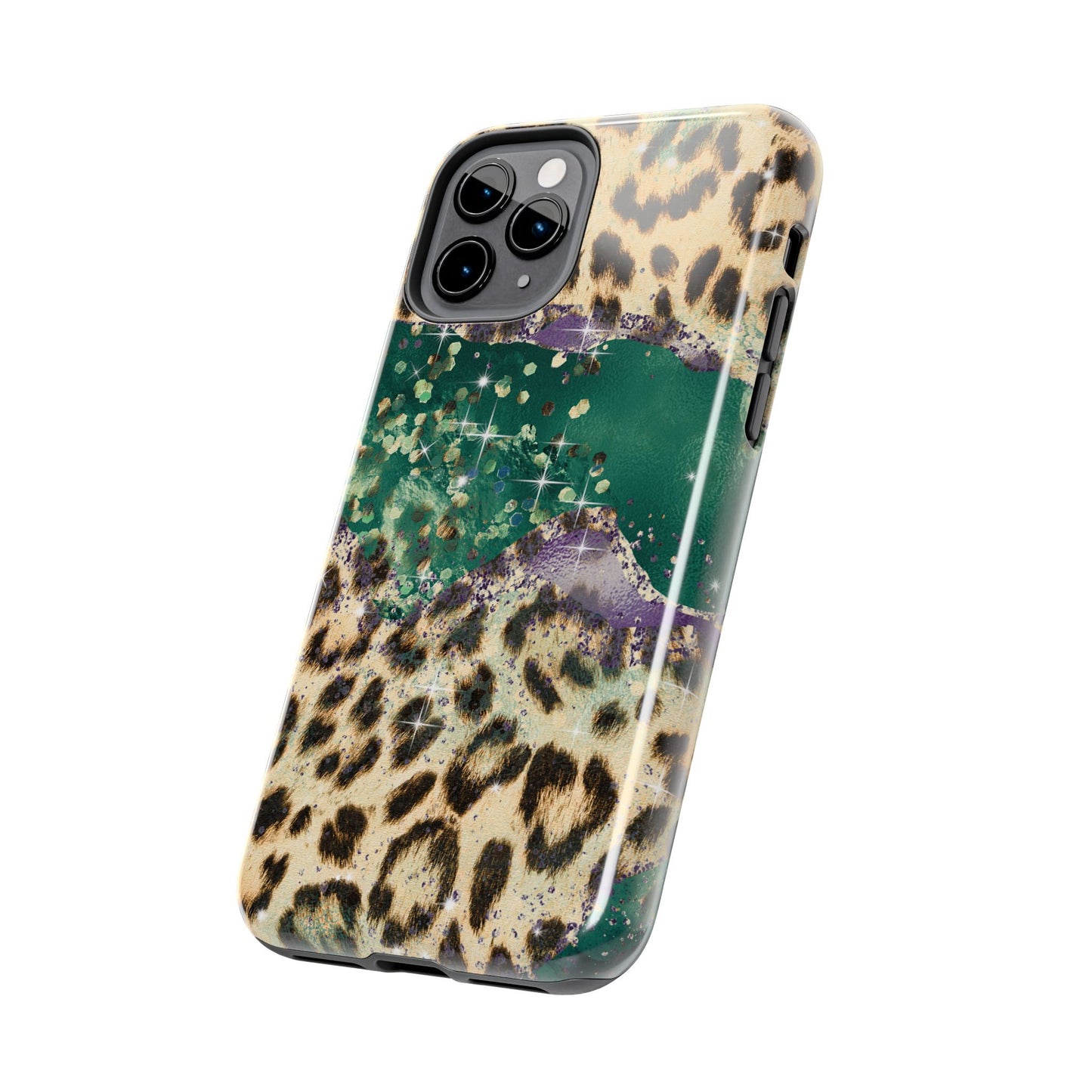 Emerald Glitter Leopard Print - iPhone Series Case