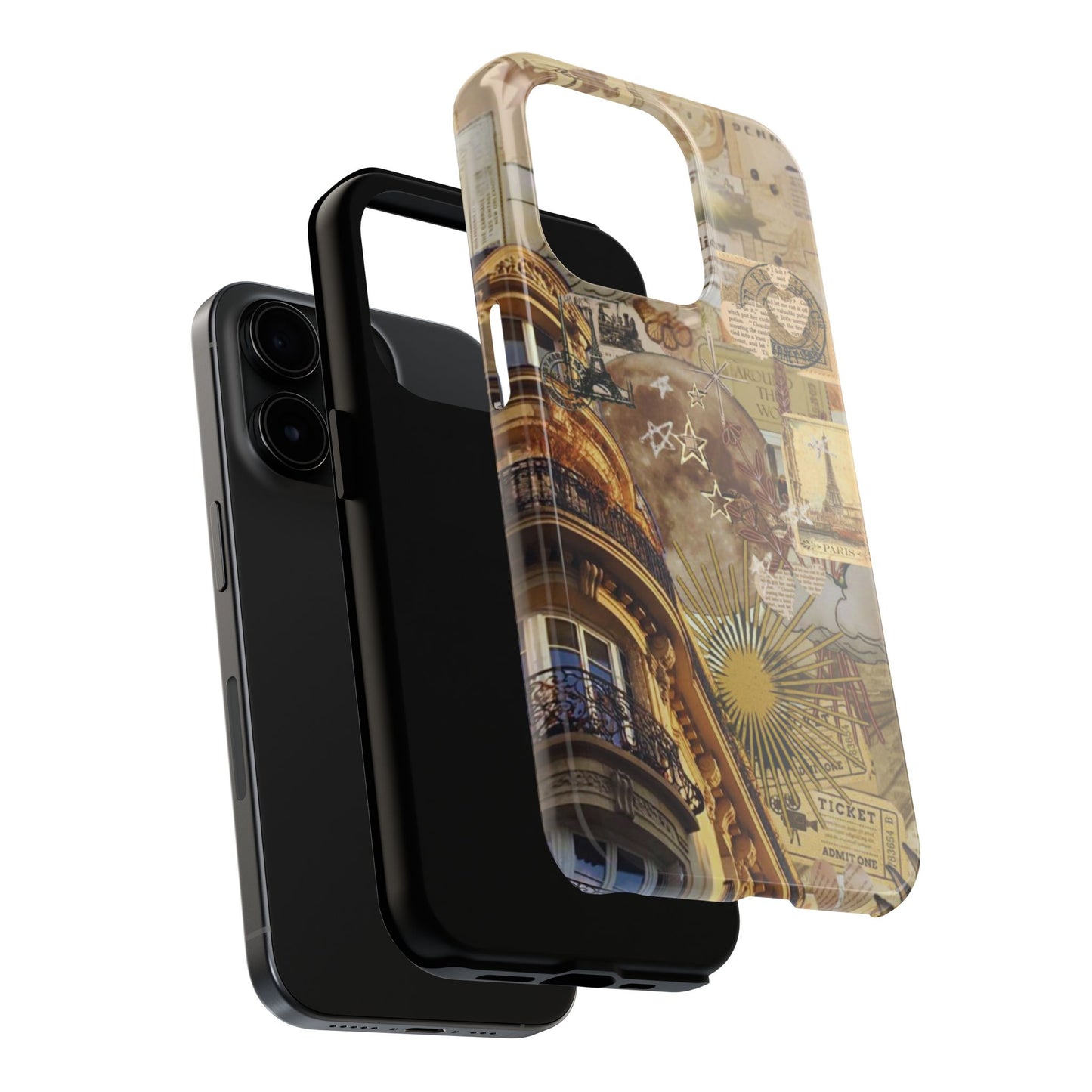 Parisian Dream Collage iPhone Case – Dual - Layer Protection with Vintage French Aesthetic - BOGO Cases