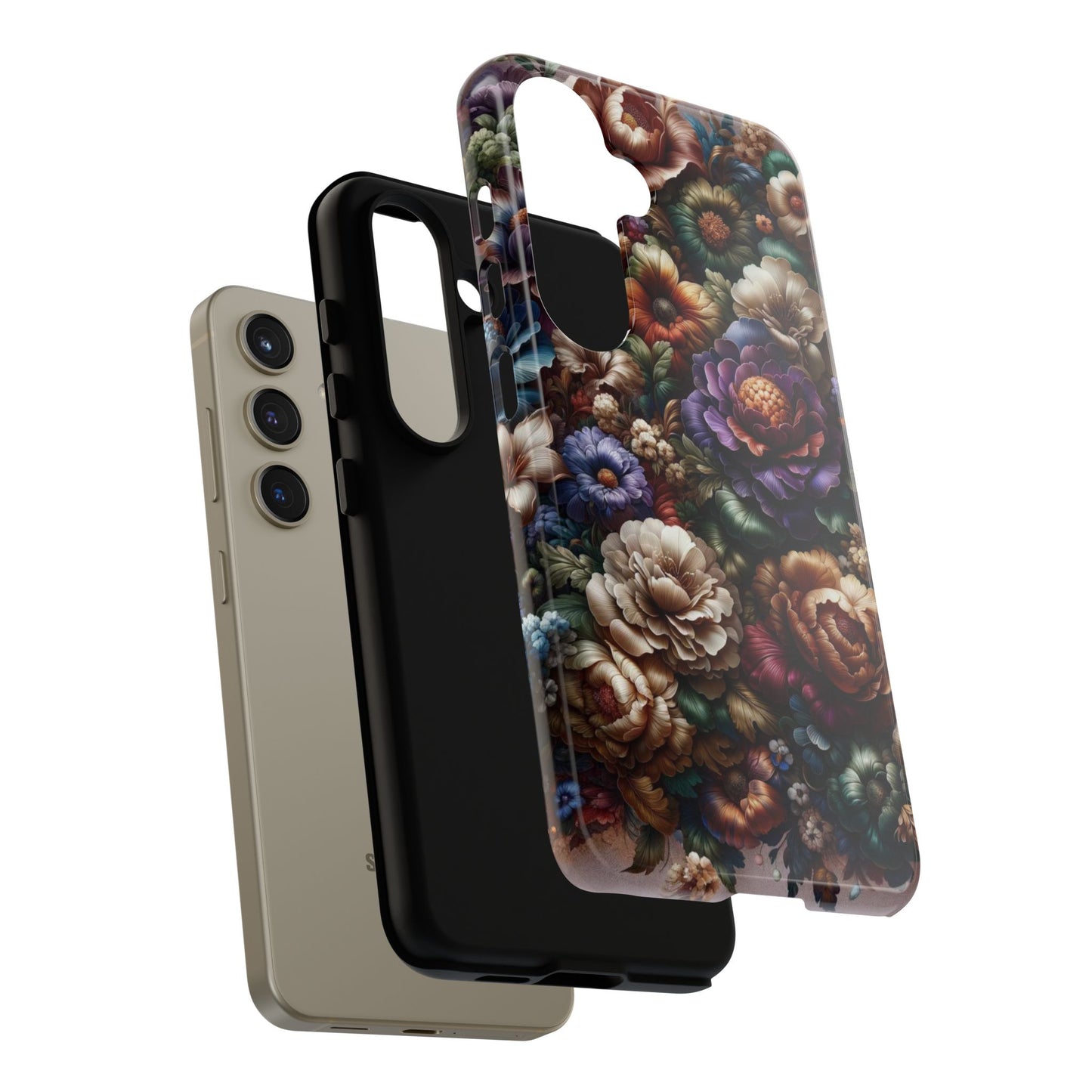 Floral Elegance For Samsung - Protective Dual-Layer Design with Vibrant Full-Wrap Print