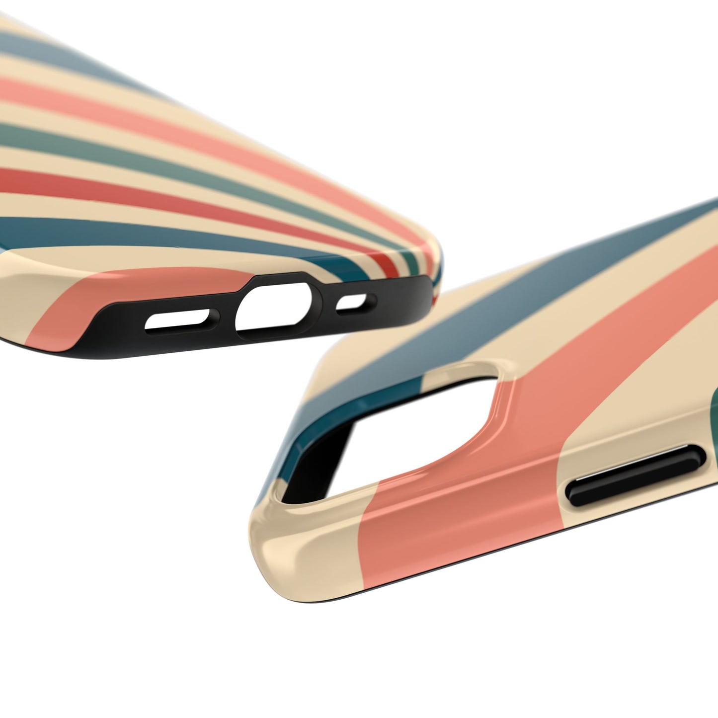 Retro Sunburst Swirl iPhone Case – Dual-Layer Protection with Bold 70s Vibes