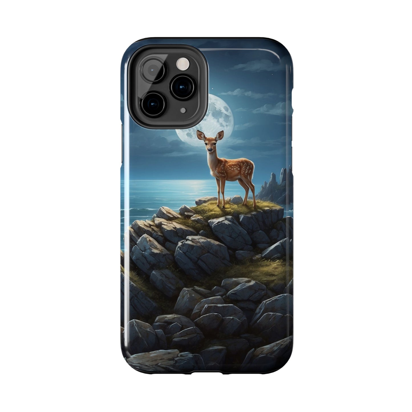 Enchanted Fawn Under the Moonlit Sky iPhone Case
