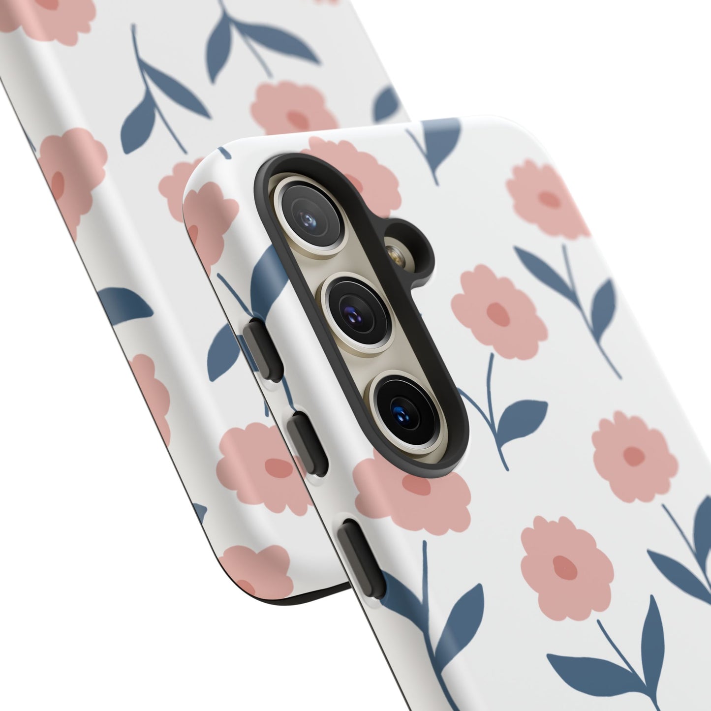Playful Pink Floral Tough Samsung Galaxy Case – Soft Pastel Design, Slim & Shockproof