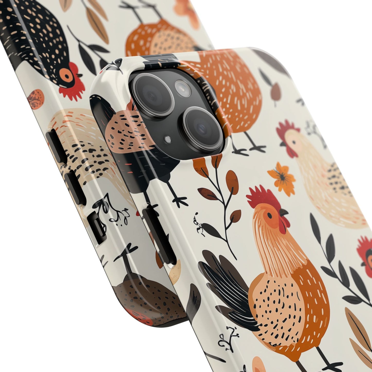 iPhone Case: Cluckin' Vintage – Chickens & Leaves