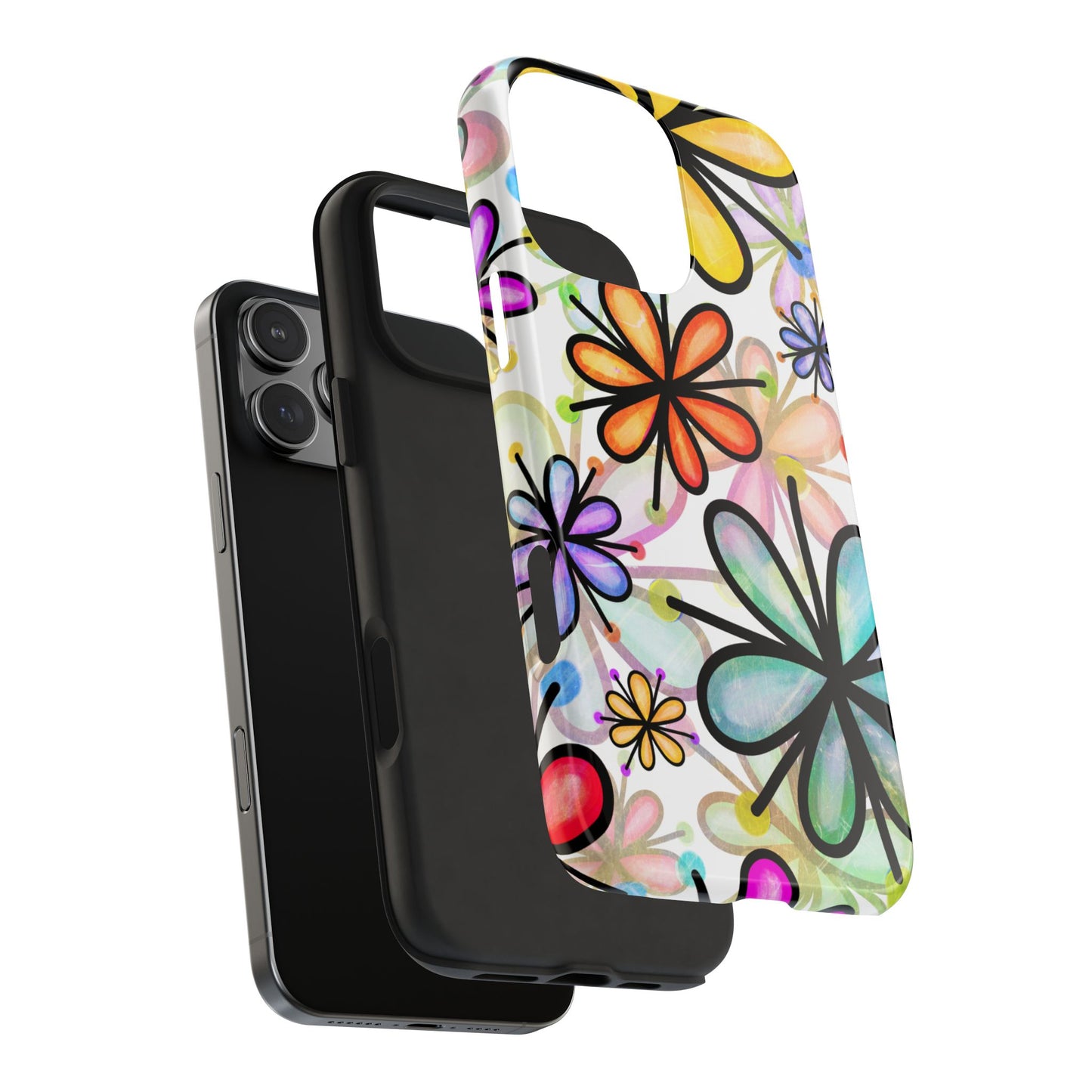 Retro Floral Pop iPhone Case – Ultra-Slim Design, High-Gloss Finish