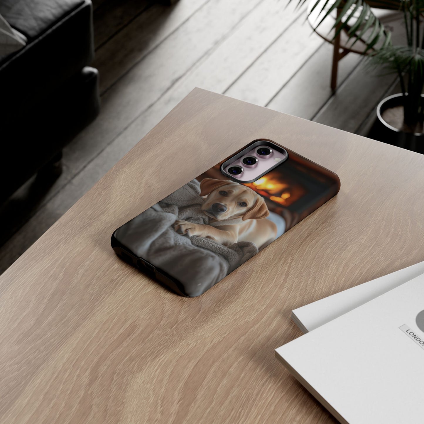 Cozy Labrador by the Fireplace - Samsung Galaxy Case