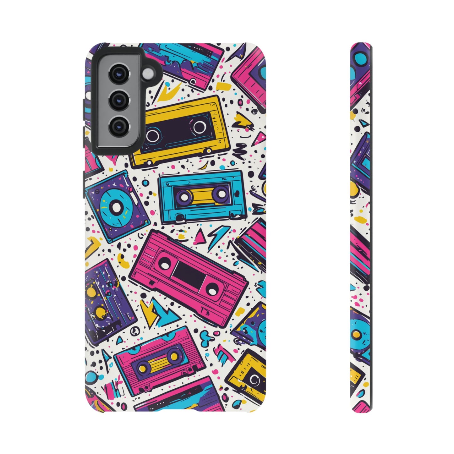 Retro Cassette Vibes Tough Samsung Galaxy  Case – Bold 80s Tape Design, Shockproof Protection