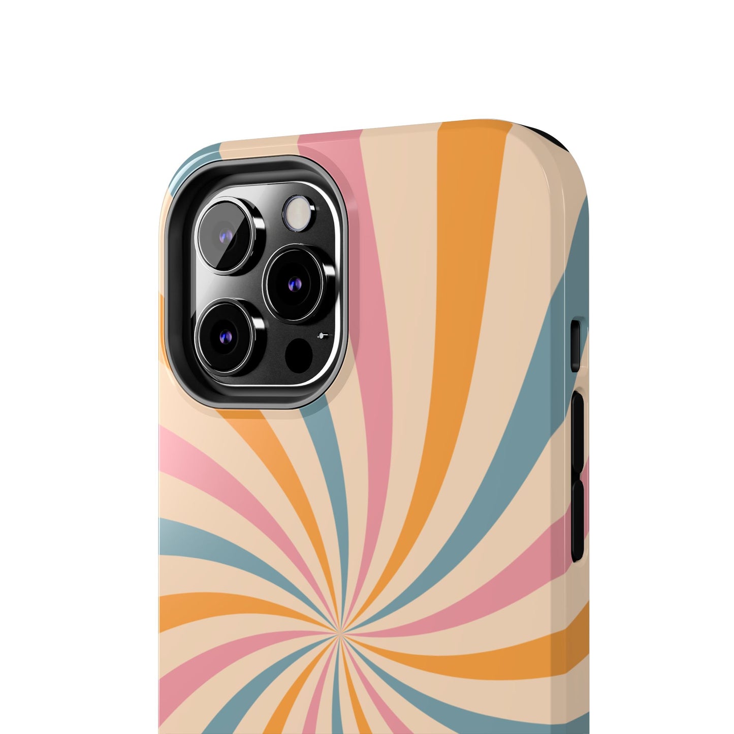 Retro Swirl Pattern iPhone Case – Bold 70s Vibe in Pink, Orange, and Teal